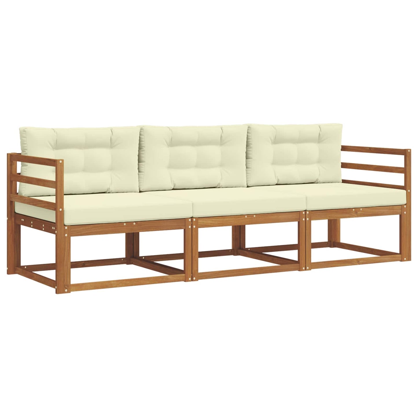 Outdoor-Sofagarnitur 3 stk. Natur und Creme