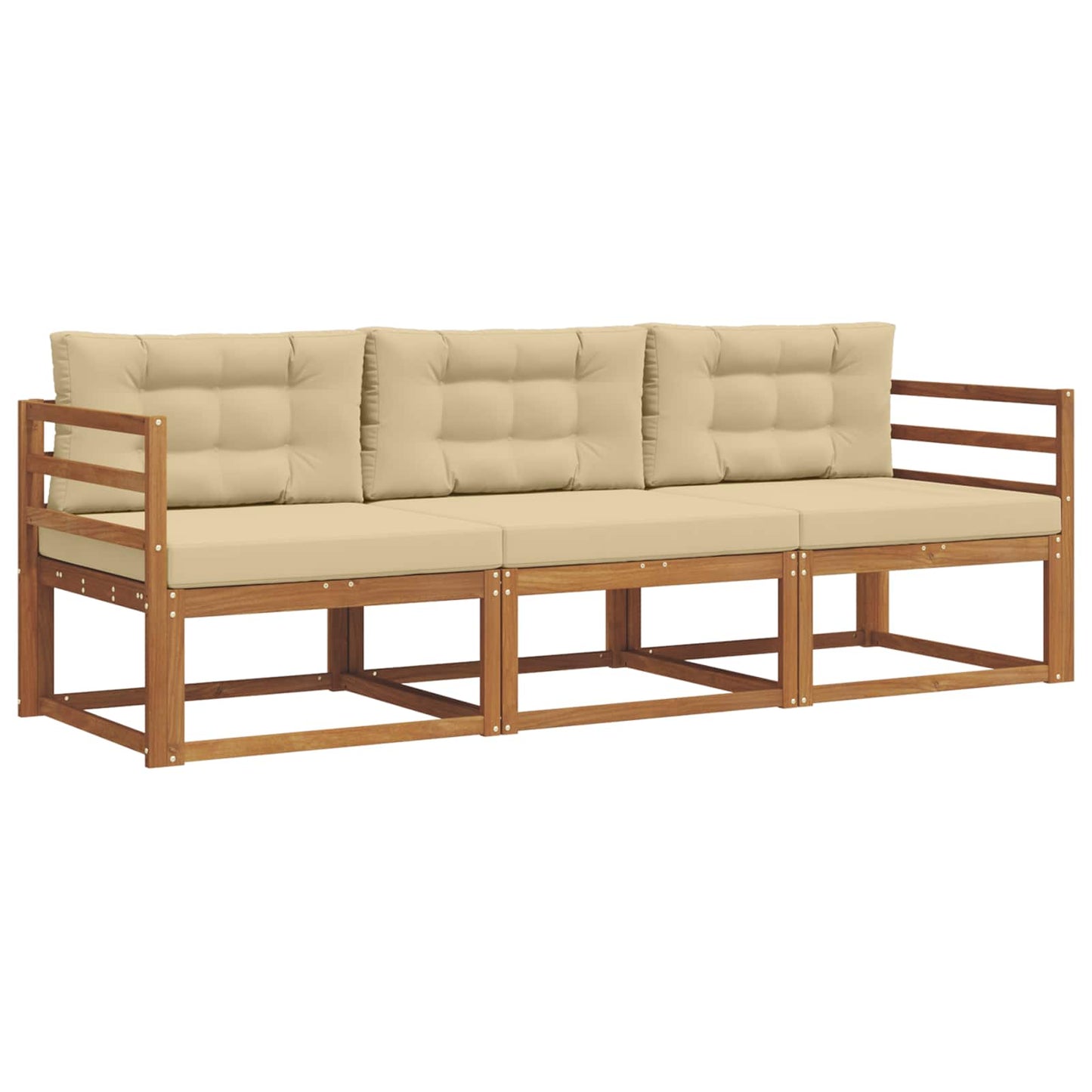 Outdoor-Sofagarnitur 3 stk. Natur und Beige