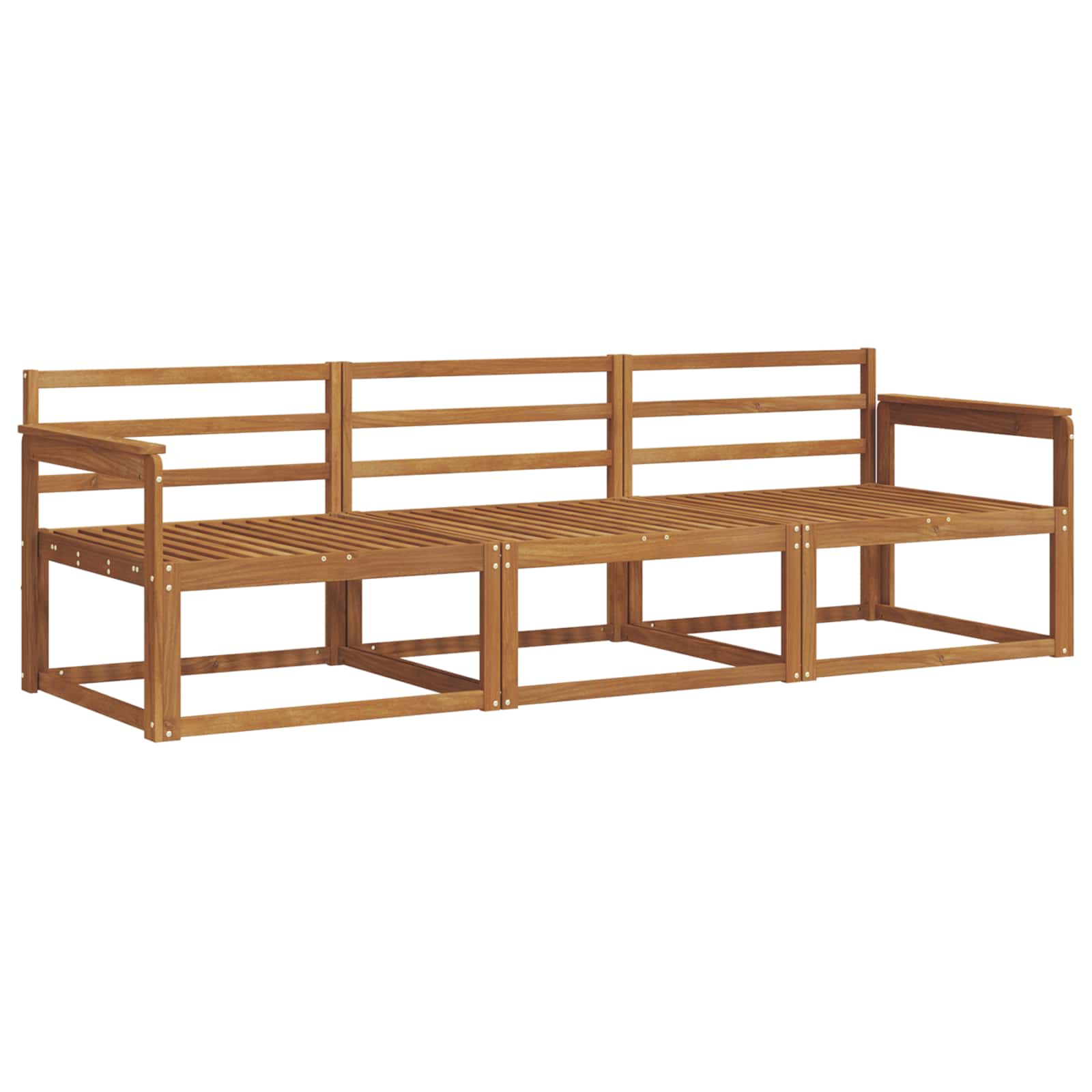 Outdoor-Sofagarnitur 3 stk. Natur Massivholz Akazie