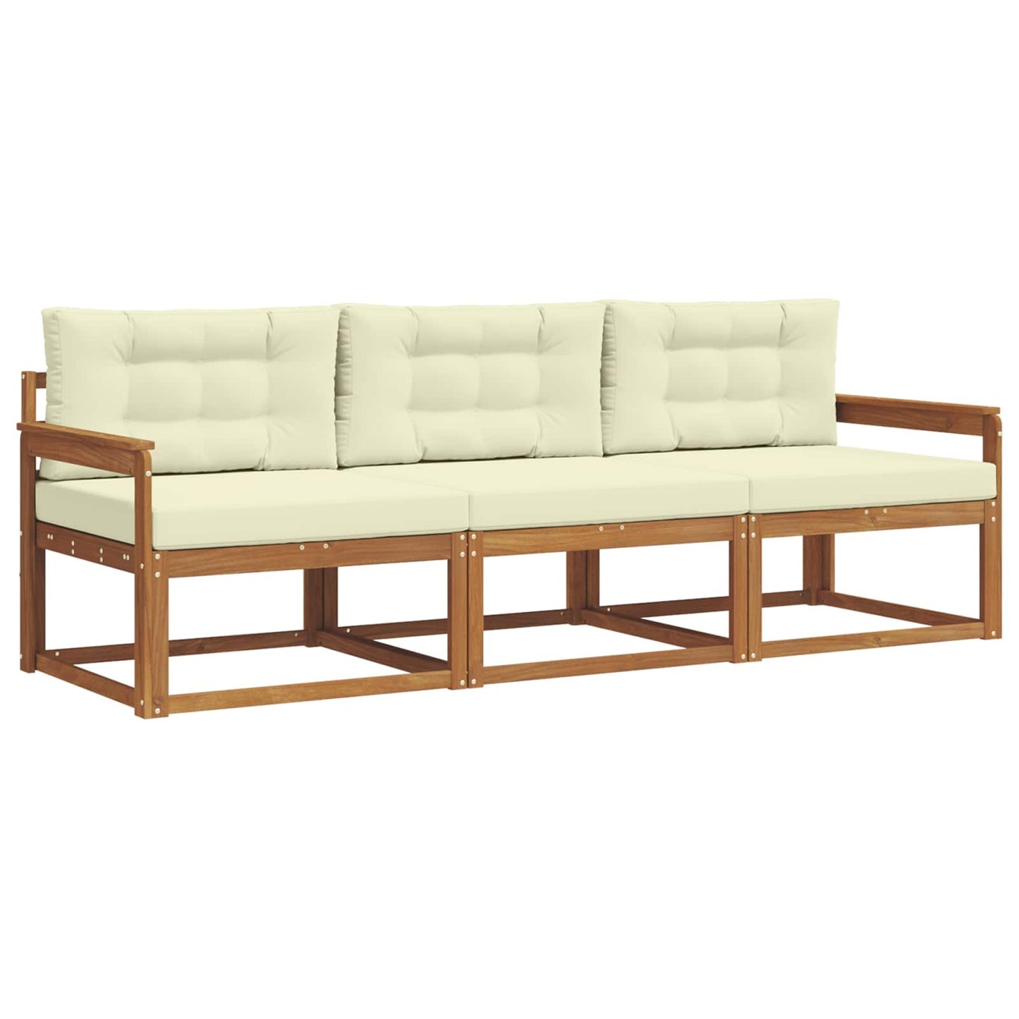 Outdoor-Sofagarnitur 3 stk. Natur und Creme