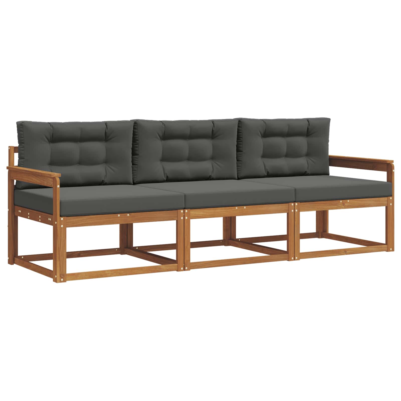 Outdoor-Sofagarnitur 3 stk. Natur und Anthrazit