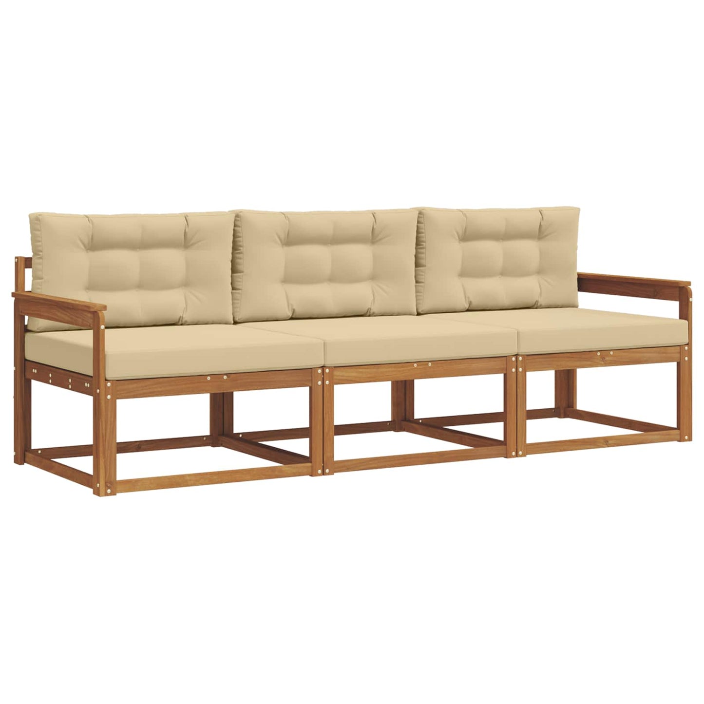 Outdoor-Sofagarnitur 3 stk. Natur und Beige