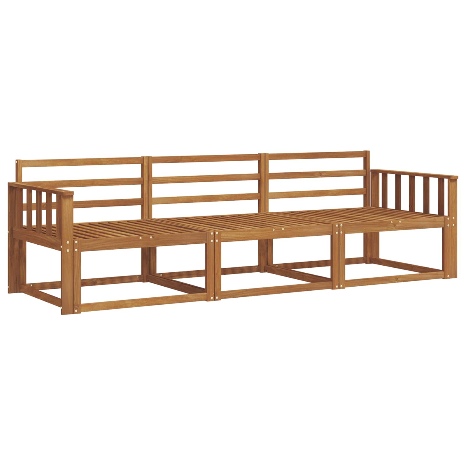 Outdoor-Sofagarnitur 3 stk. Natur Massivholz Akazie