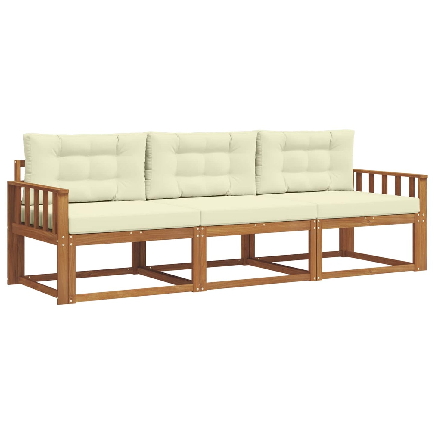 Outdoor-Sofagarnitur 3 stk. Natur und Creme