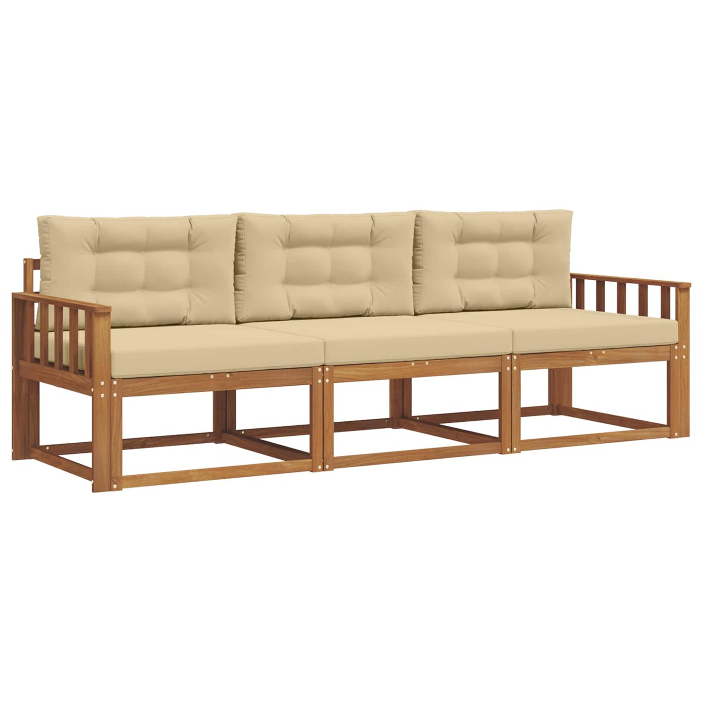 Outdoor-Sofagarnitur 3 stk. Natur und Beige