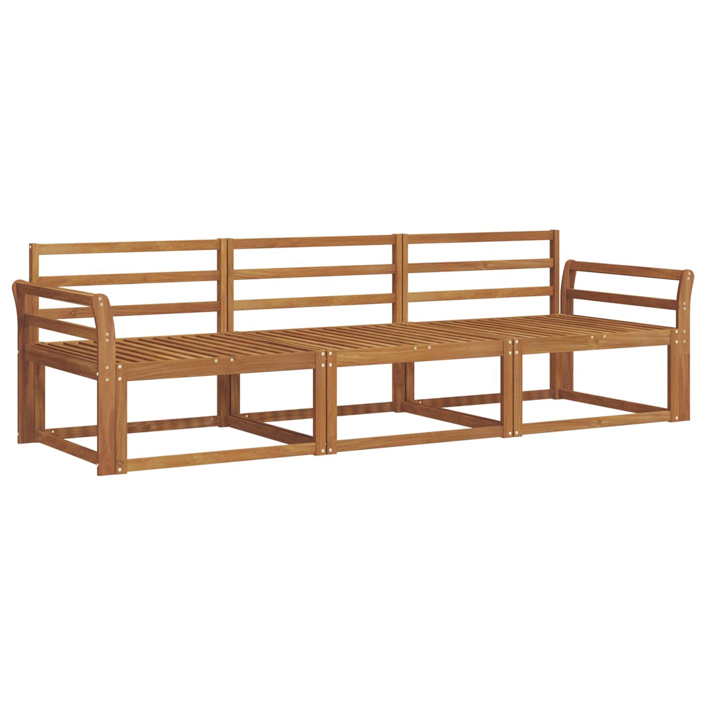 Outdoor-Sofagarnitur 3 stk. Natur Massivholz Akazie