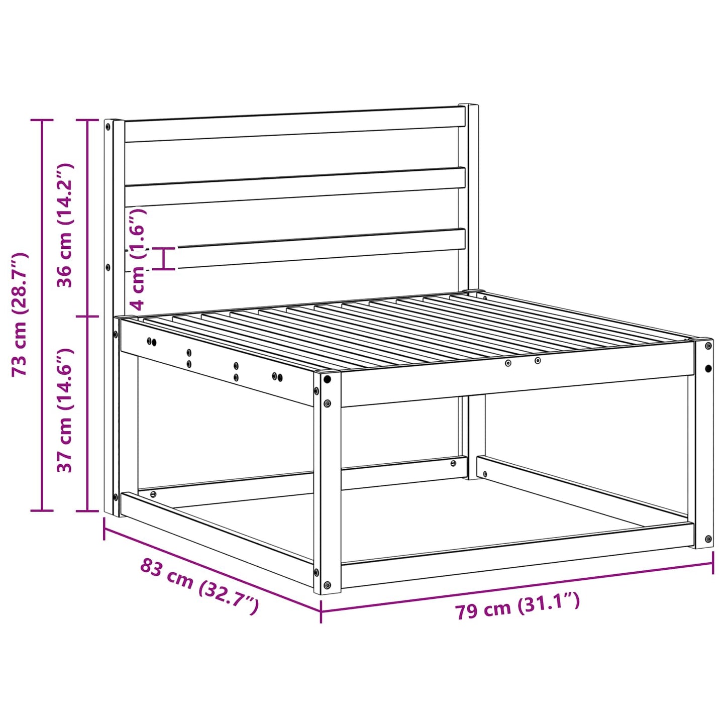 Outdoor-Sofagarnitur 3 stk. Natur Massivholz Akazie