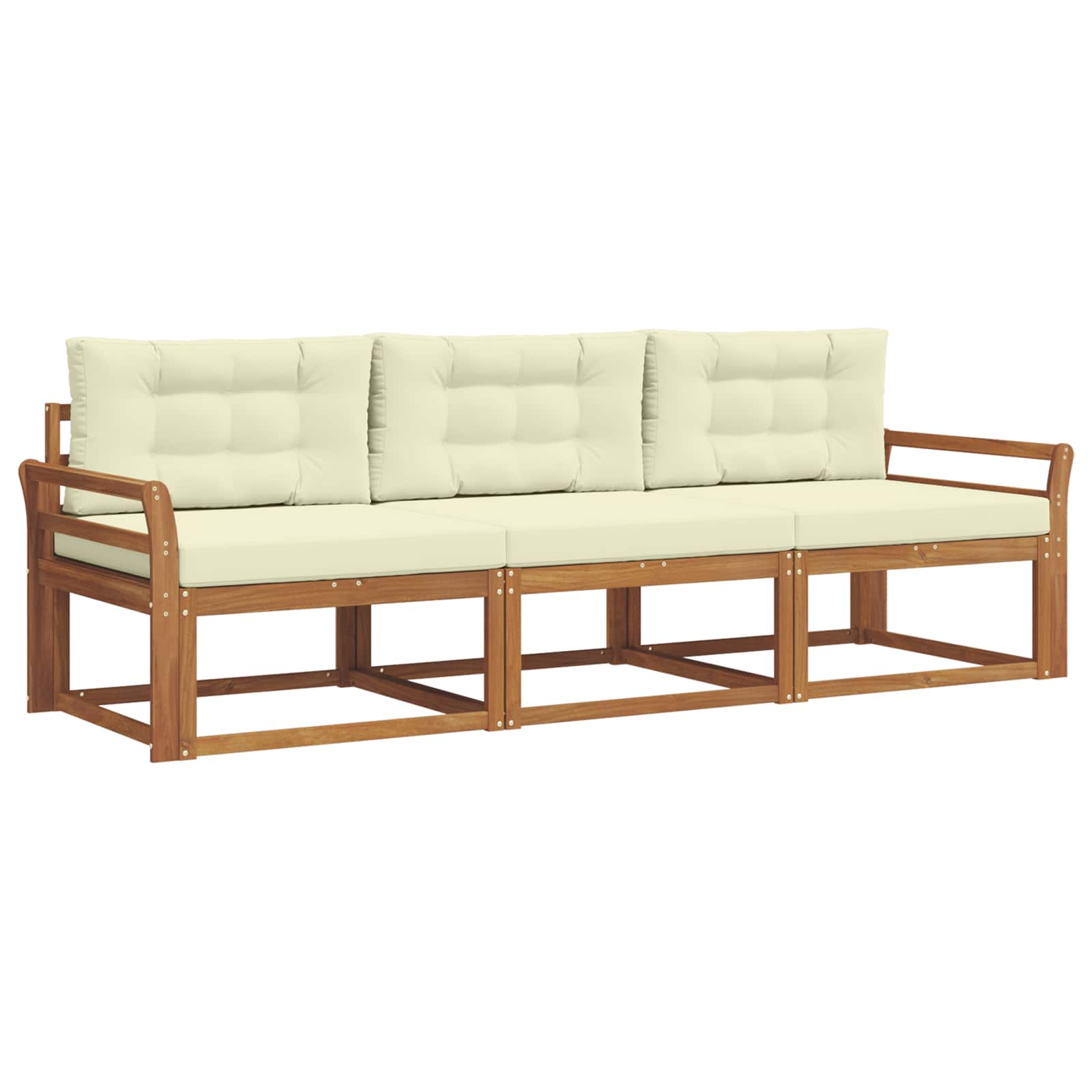 Outdoor-Sofagarnitur 3 stk. Natur und Creme