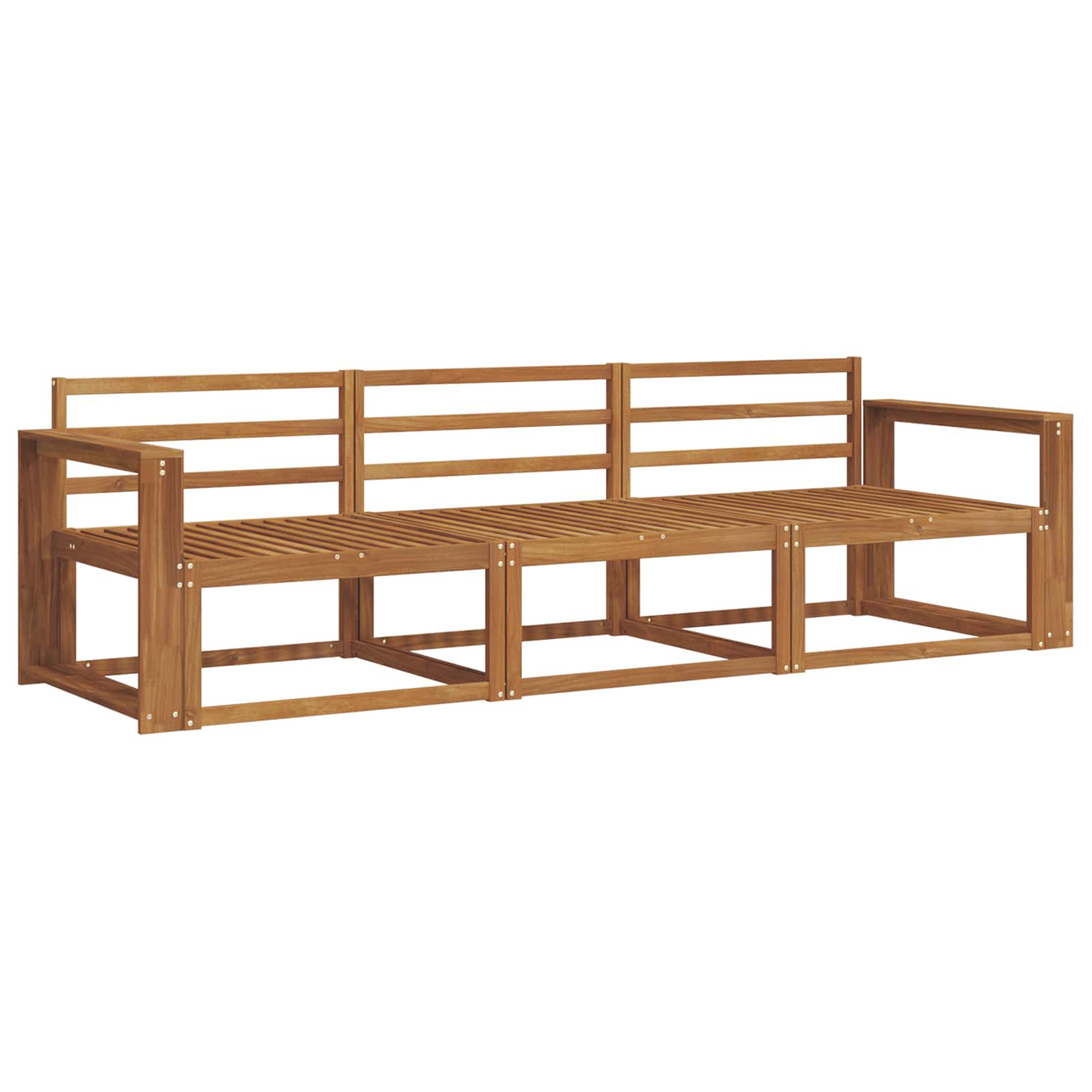 Outdoor-Sofagarnitur 3 stk. Natur Massivholz Akazie