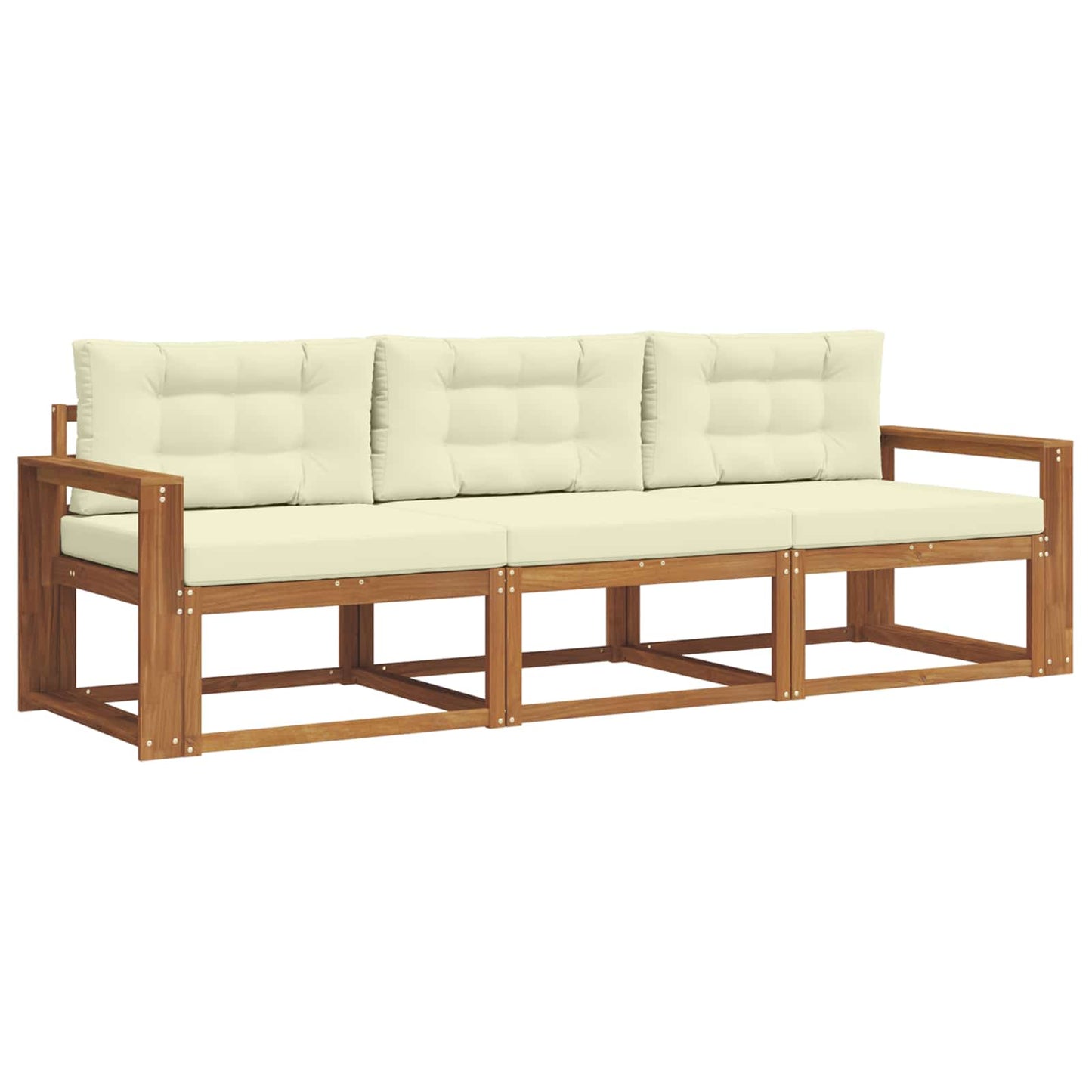 Outdoor-Sofagarnitur 3 stk. Natur und Creme