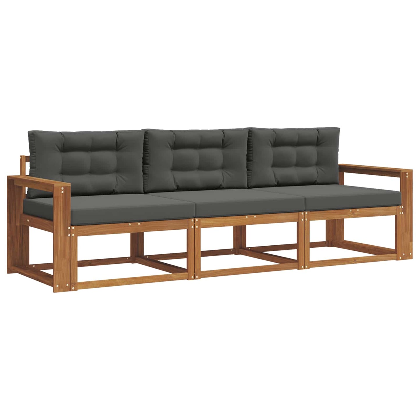 Outdoor-Sofagarnitur 3 stk. Natur und Anthrazit
