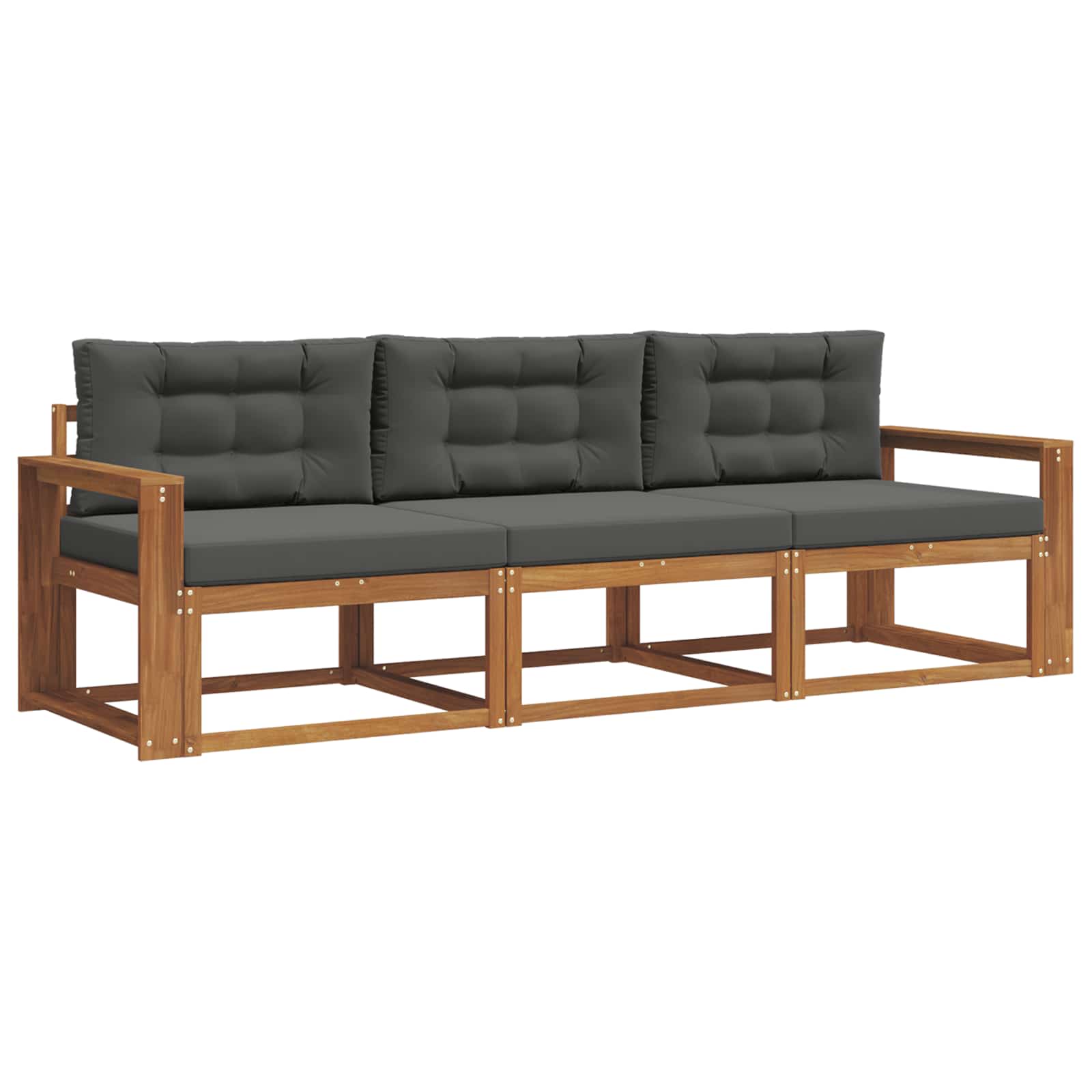 Outdoor-Sofagarnitur 3 stk. Natur und Anthrazit
