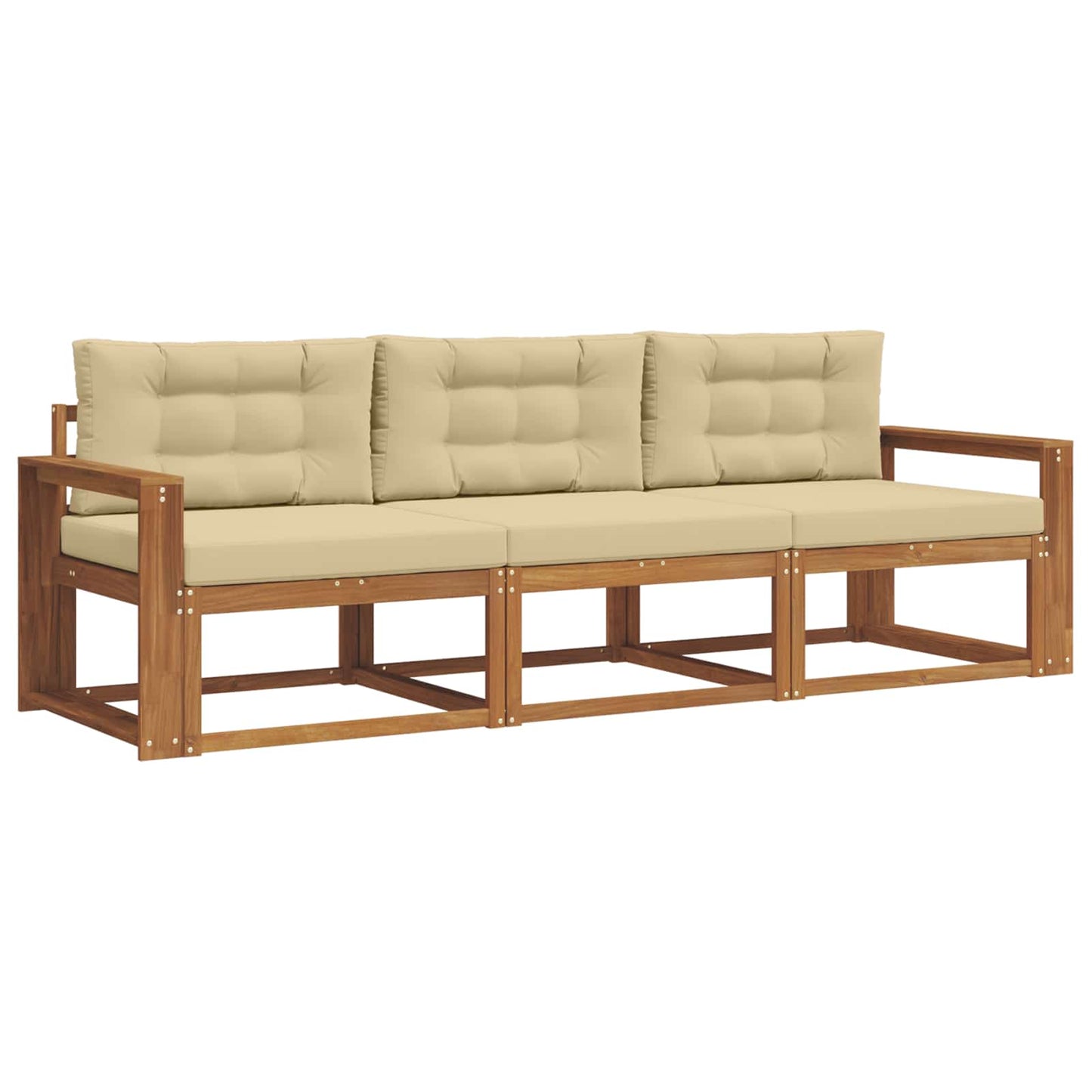 Outdoor-Sofagarnitur 3 stk. Natur und Beige