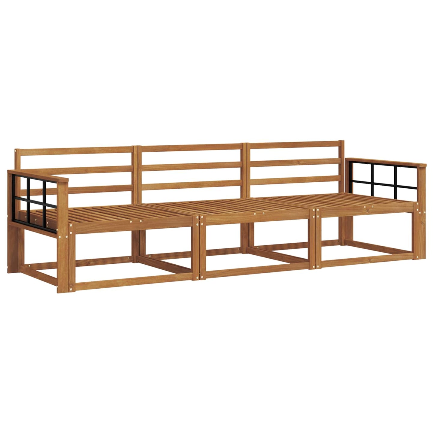 Outdoor-Sofagarnitur 3 stk. Natur Massivholz Akazie
