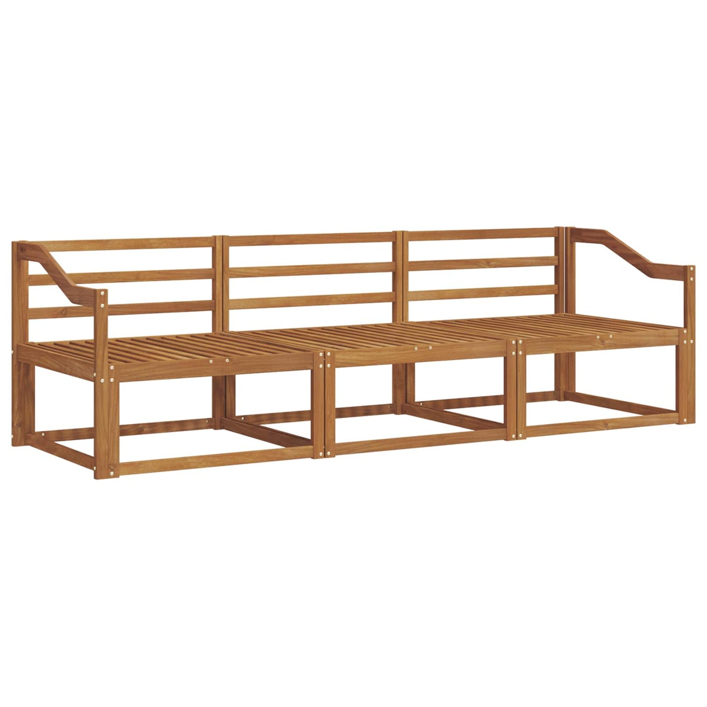 Outdoor-Sofagarnitur 3 stk. Natur Massivholz Akazie