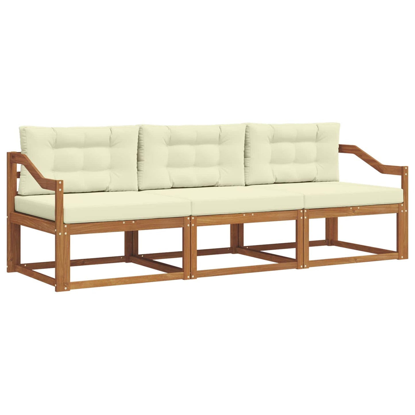 Outdoor-Sofagarnitur 3 stk. Natur und Creme