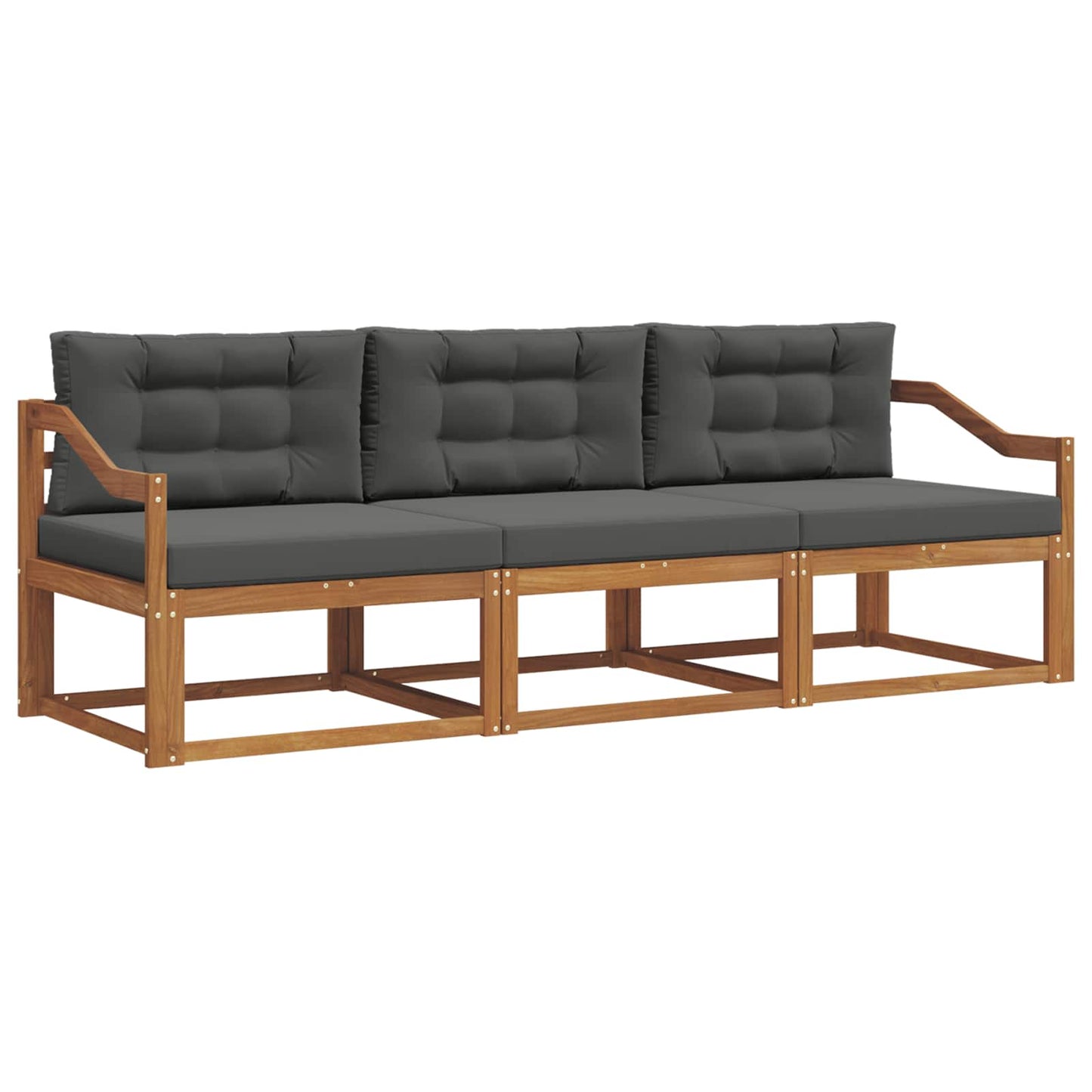Outdoor-Sofagarnitur 3 stk. Natur und Anthrazit
