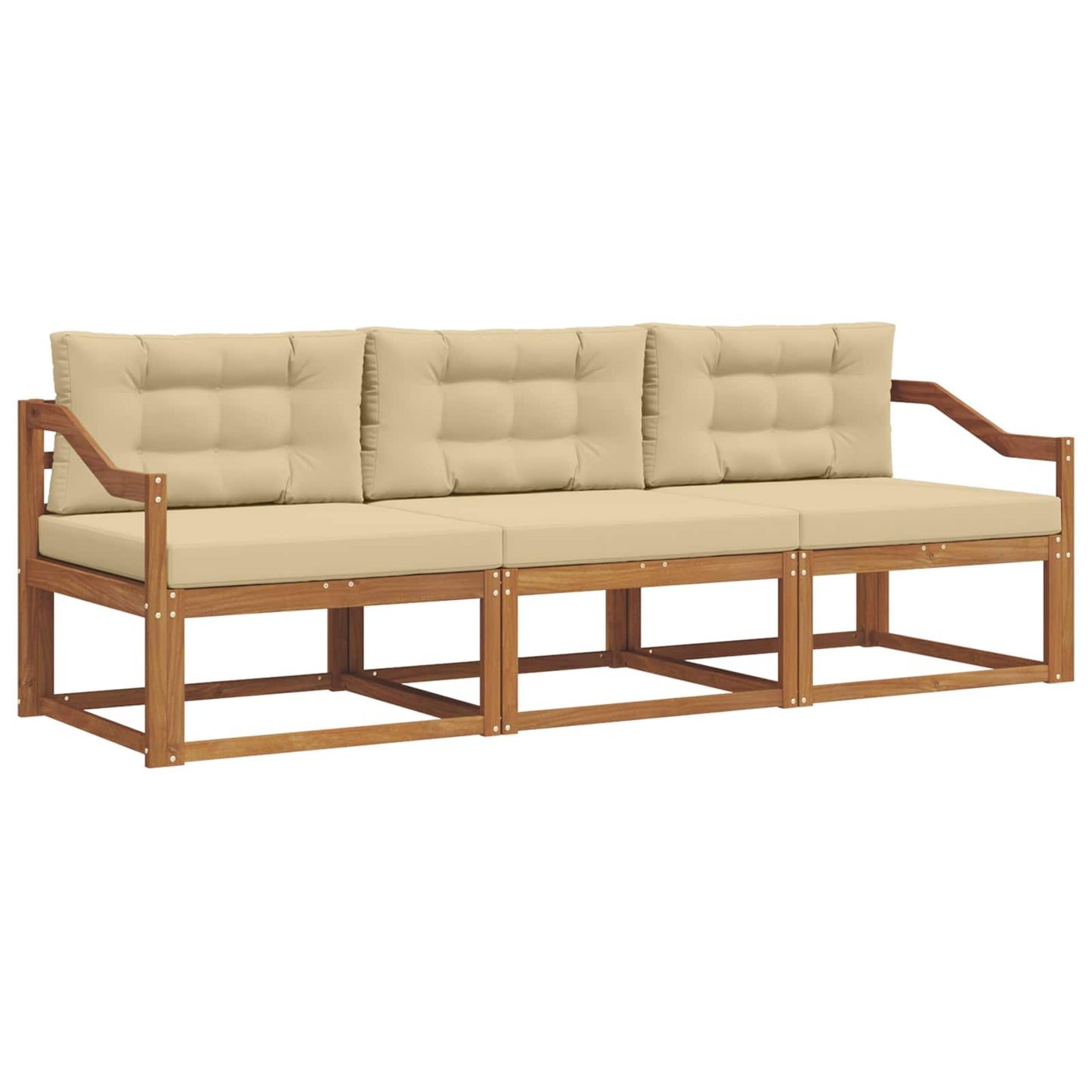 Outdoor-Sofagarnitur 3 stk. Natur und Beige