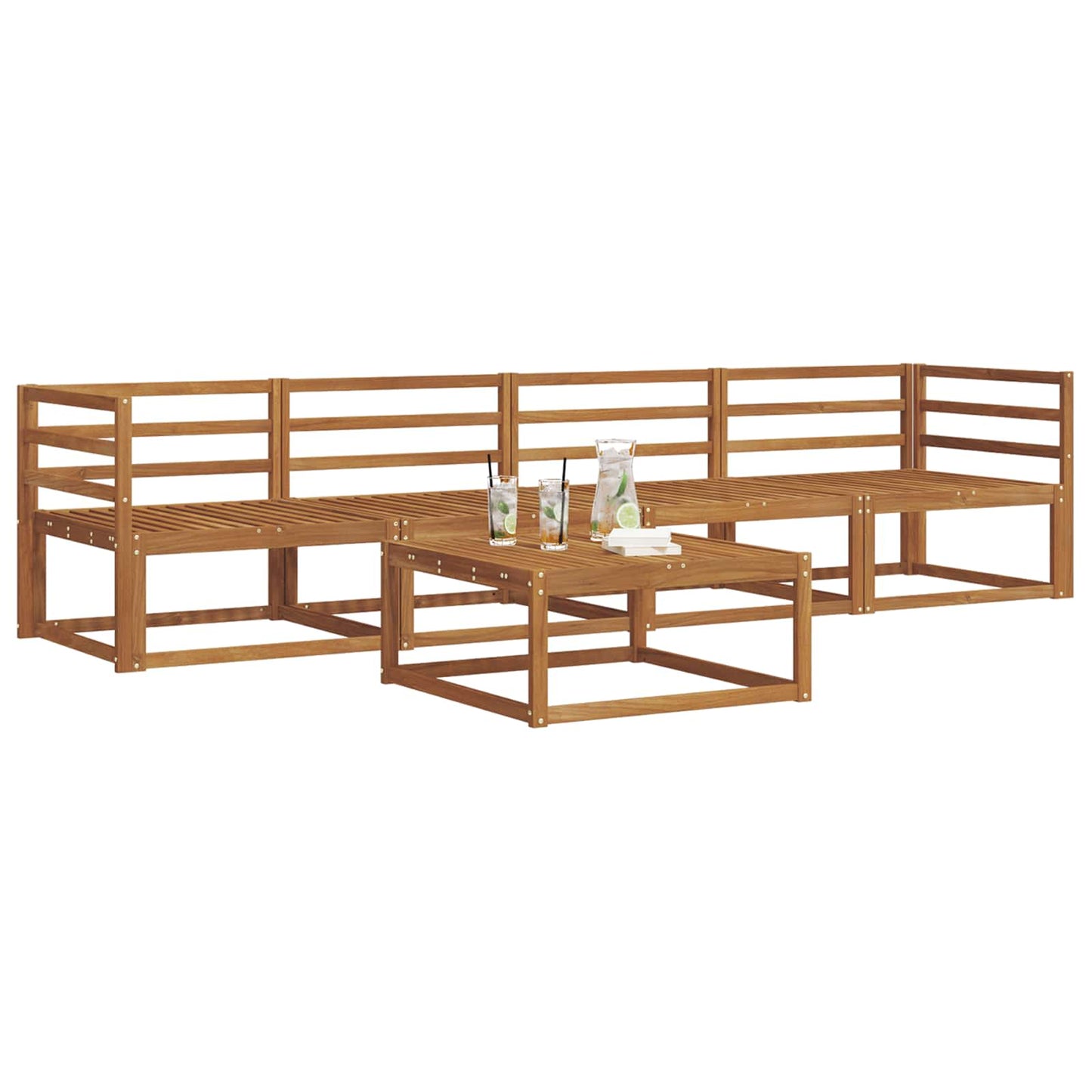 Outdoor-Sofagarnitur 5 pcs Natur Massivholz Akazie