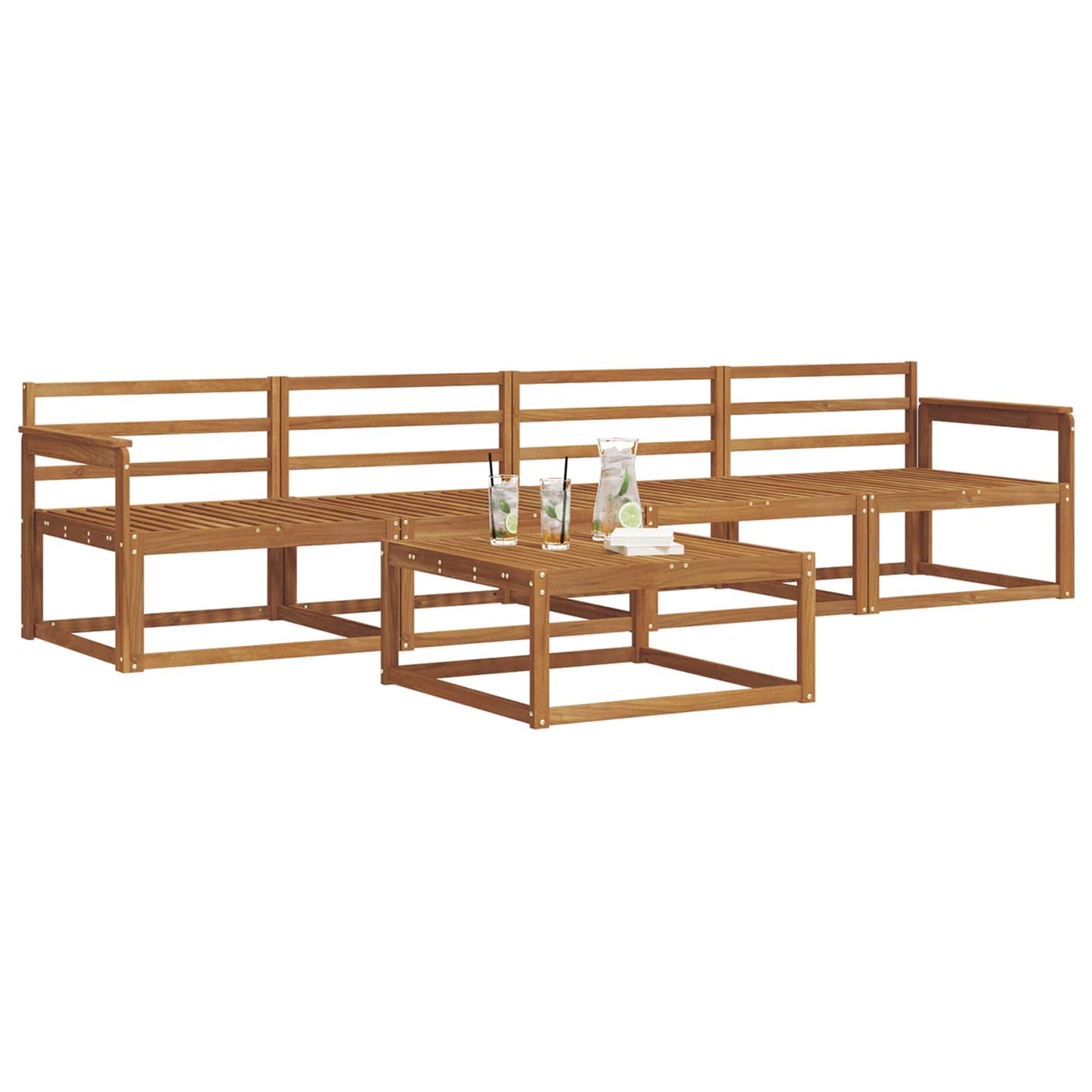 Outdoor-Sofagarnitur 5 pcs Natur Massivholz Akazie
