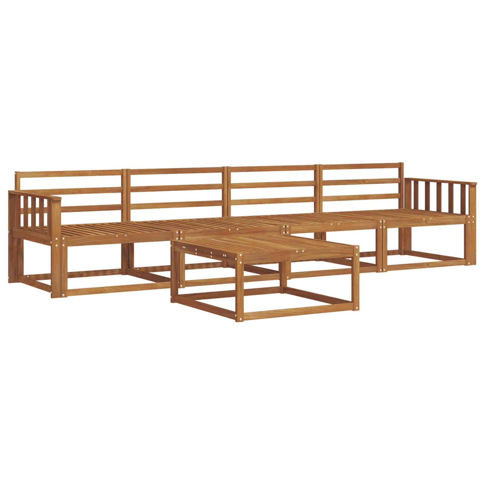 Outdoor-Sofagarnitur 5 pcs Natur Massivholz Akazie