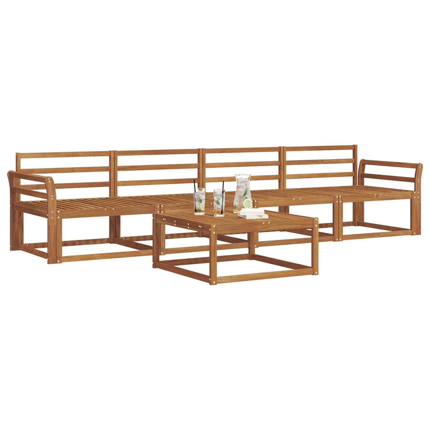 Outdoor-Sofagarnitur 5 pcs Natur Massivholz Akazie