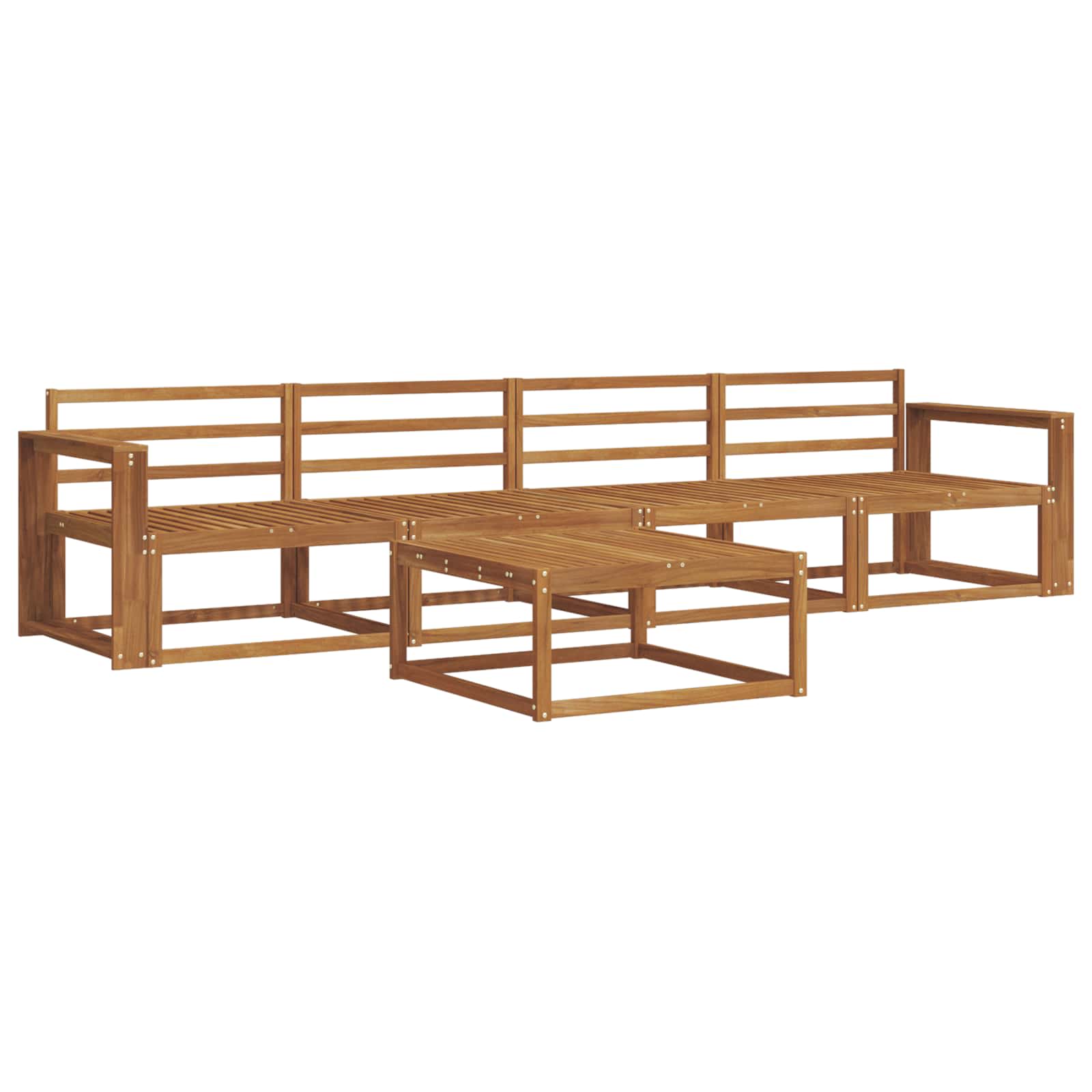 Outdoor-Sofagarnitur 5 pcs Natur Massivholz Akazie