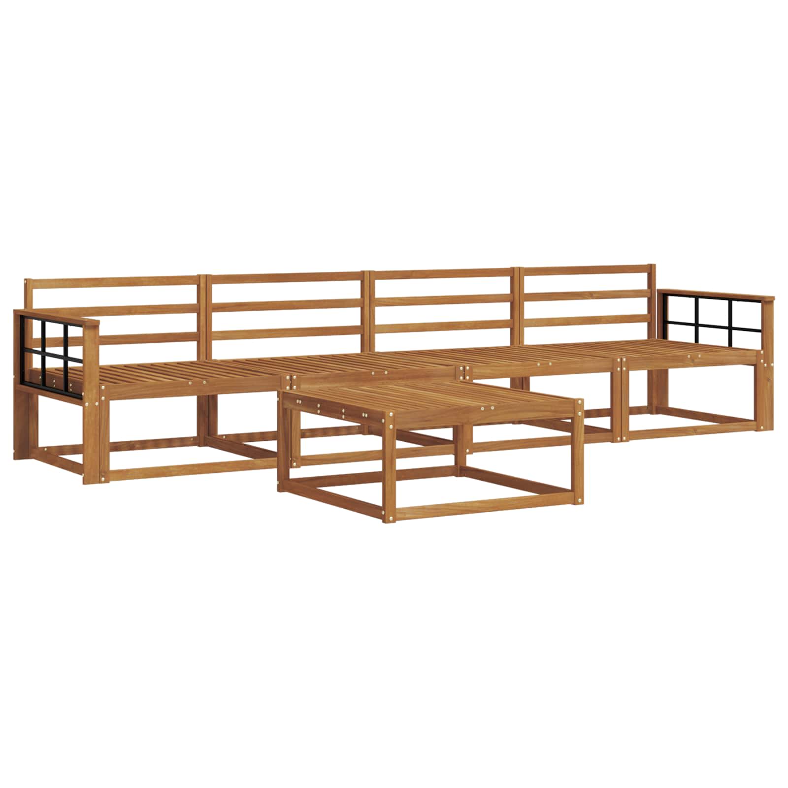 Outdoor-Sofagarnitur 5 pcs Natur Massivholz Akazie
