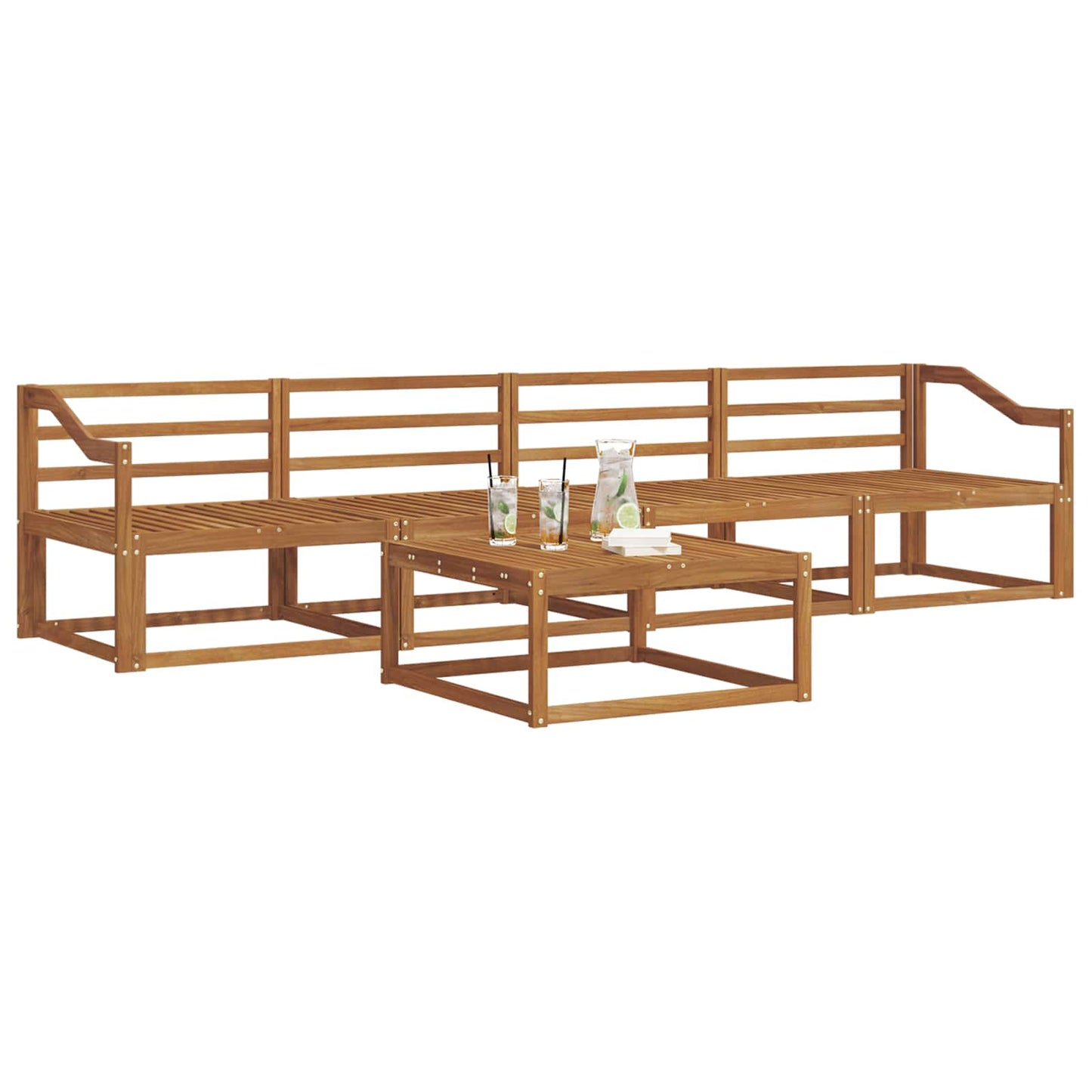 Outdoor-Sofagarnitur 5 pcs Natur Massivholz Akazie