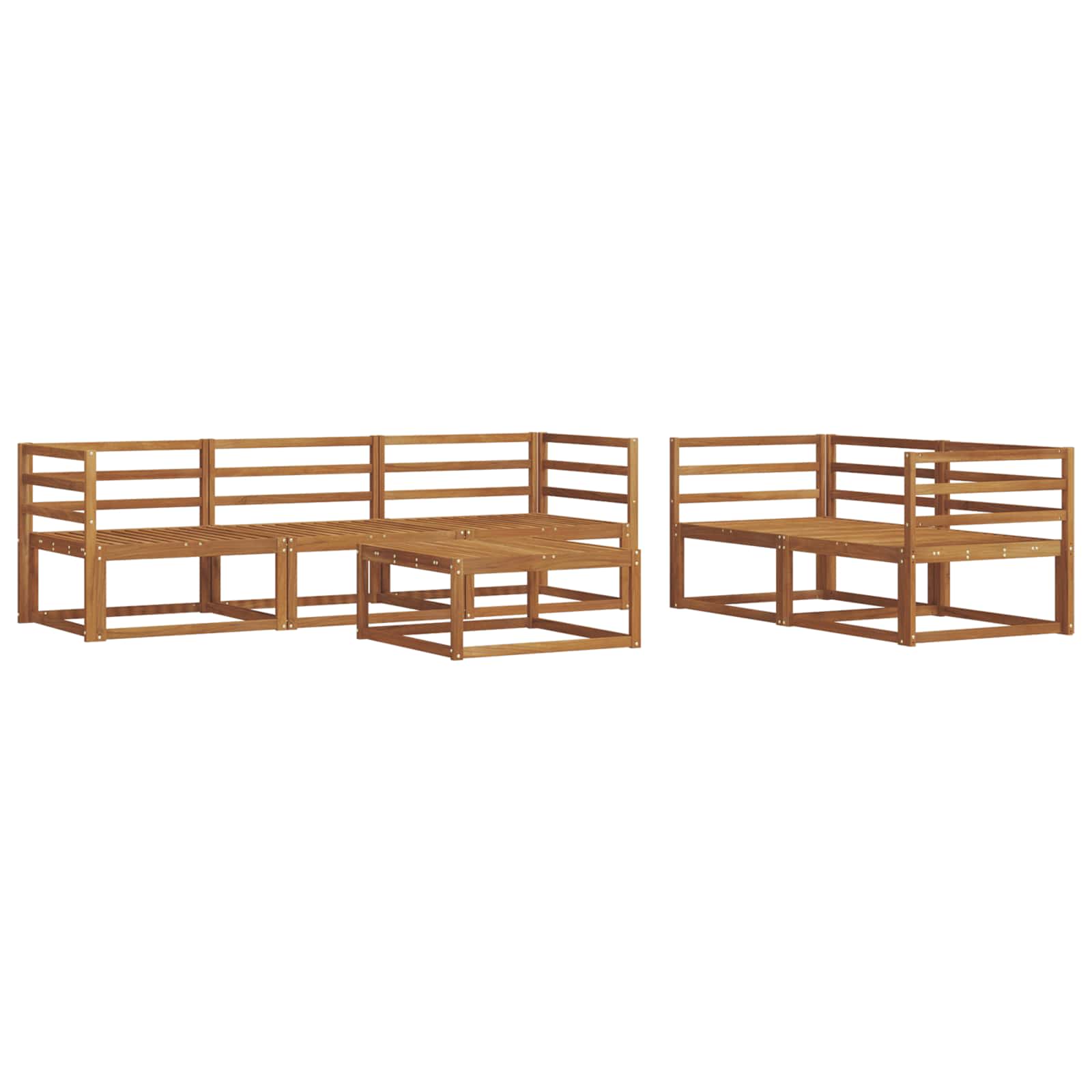 Outdoor-Sofagarnitur 6 pcs Natur Massivholz Akazie