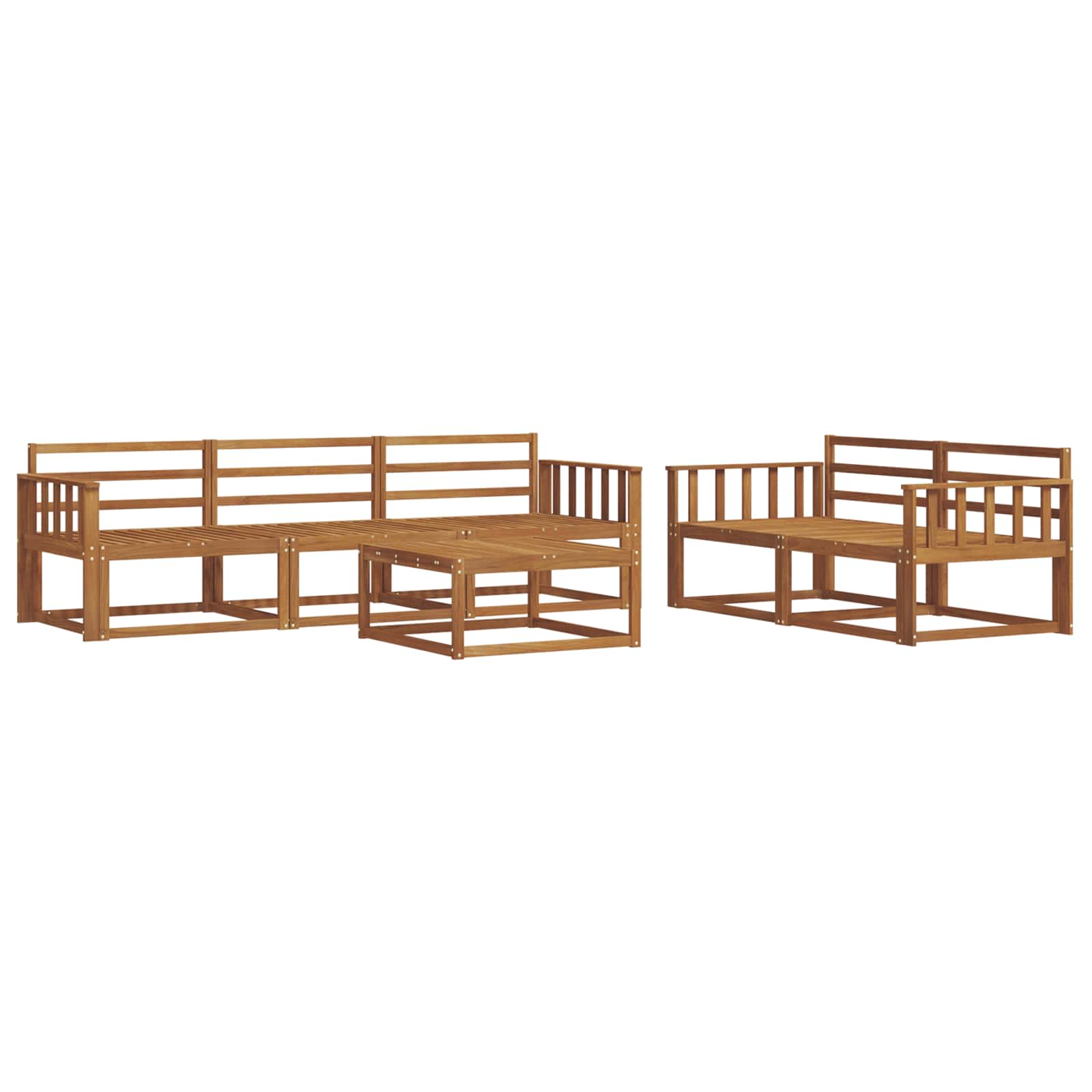 Outdoor-Sofagarnitur 6 pcs Natur Massivholz Akazie