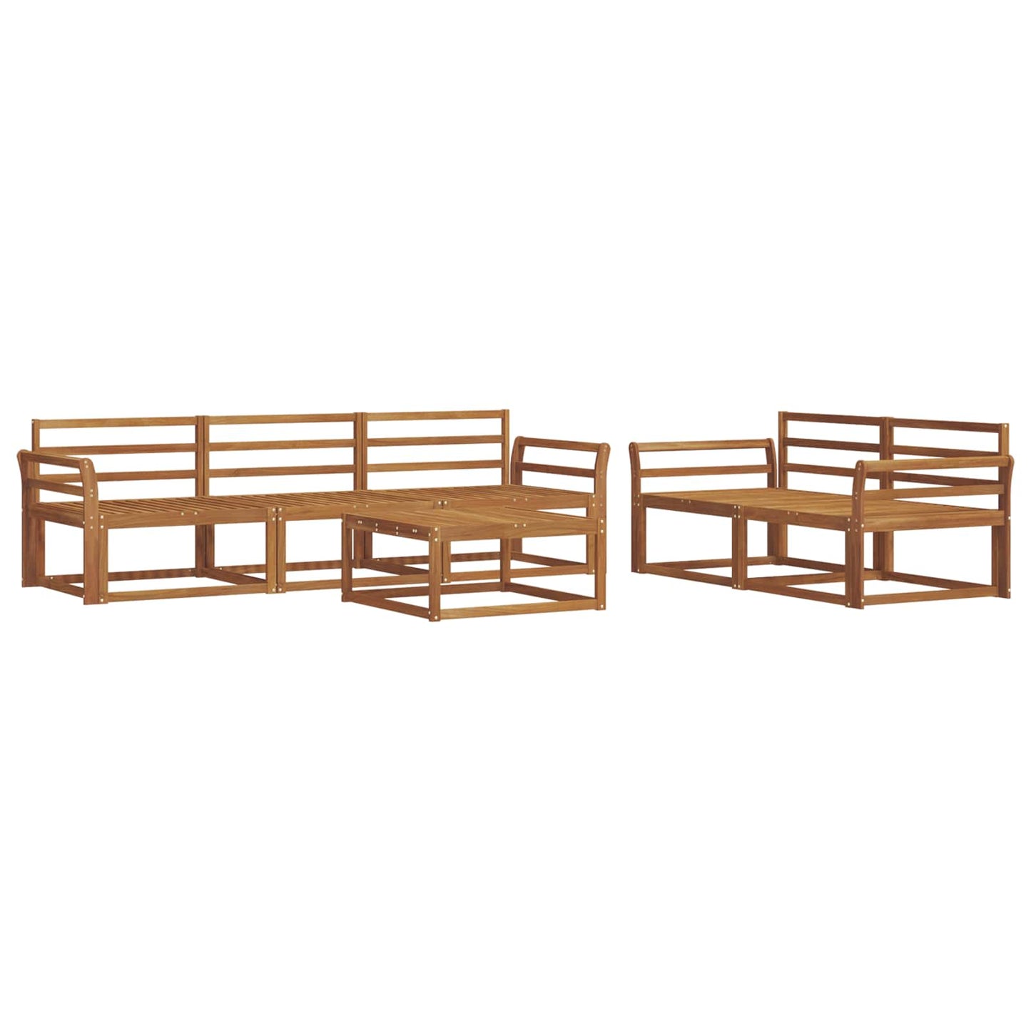 Outdoor-Sofagarnitur 6 pcs Natur Massivholz Akazie