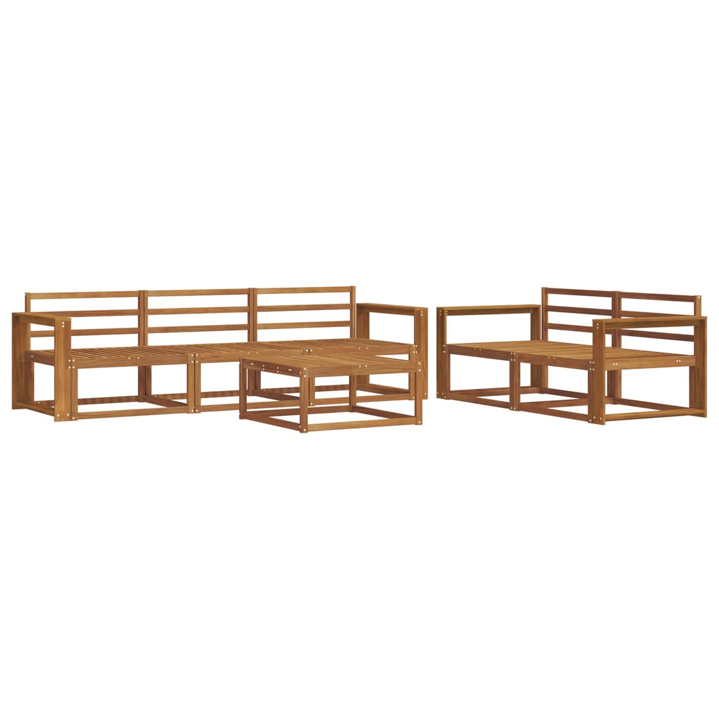 Outdoor-Sofagarnitur 6 pcs Natur Massivholz Akazie