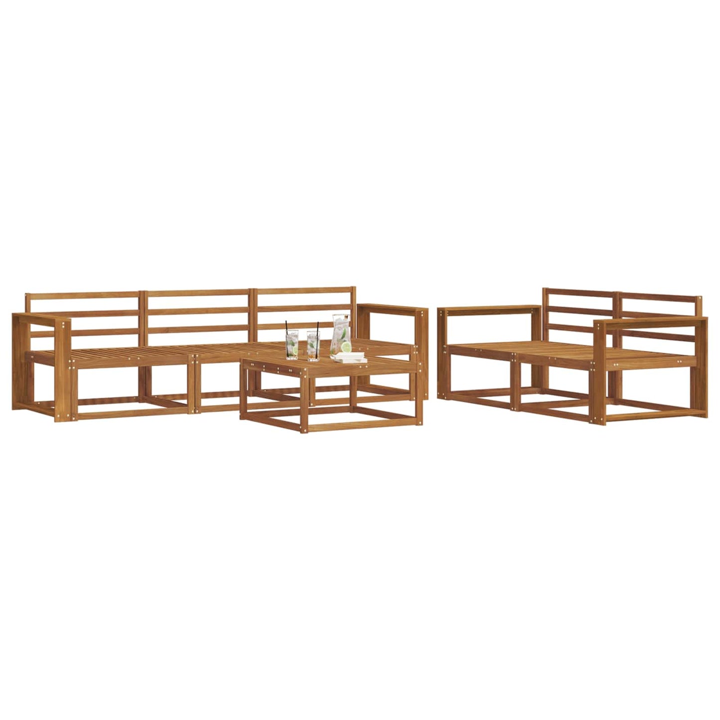 Outdoor-Sofagarnitur 6 pcs Natur Massivholz Akazie