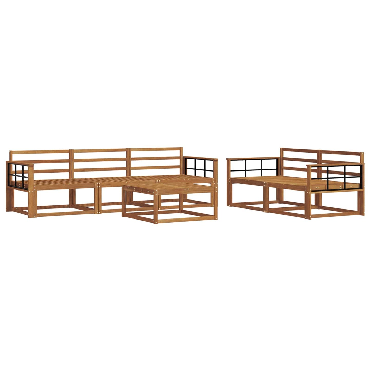 Outdoor-Sofagarnitur 6 pcs Natur Massivholz Akazie