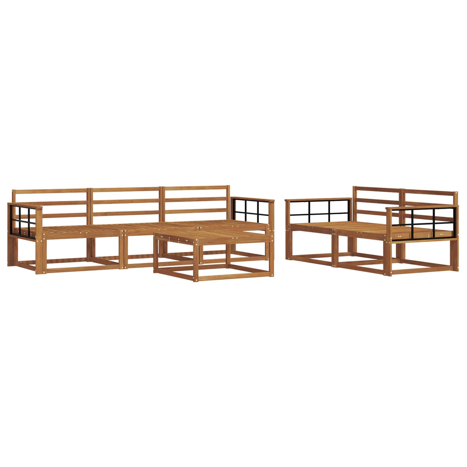 Outdoor-Sofagarnitur 6 pcs Natur Massivholz Akazie