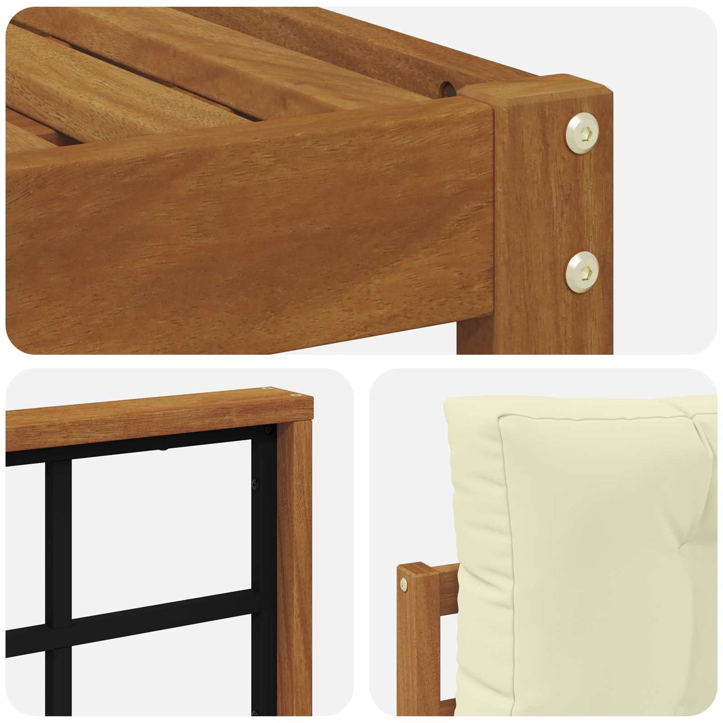 Outdoor-Sofagarnitur mit Kissen 6 pcs Natur und Creme