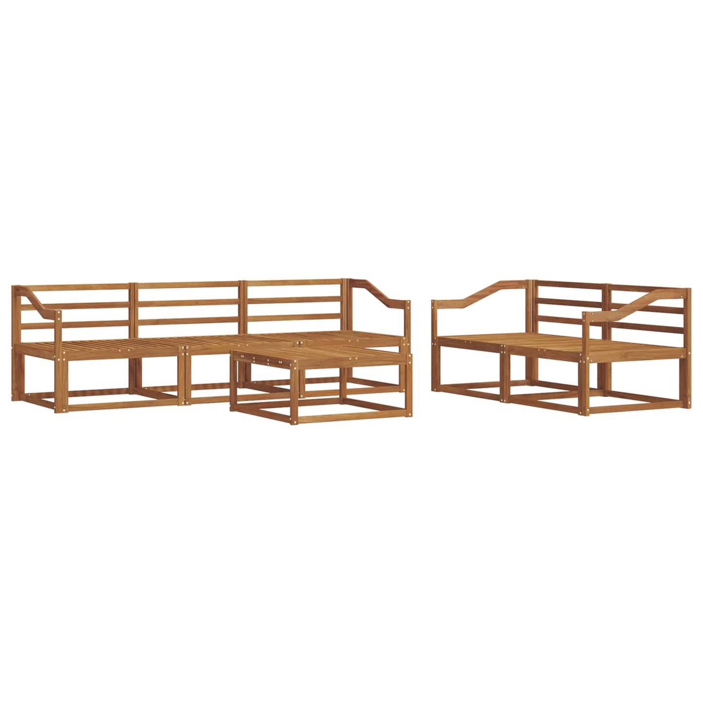 Outdoor-Sofagarnitur 6 pcs Natur Massivholz Akazie
