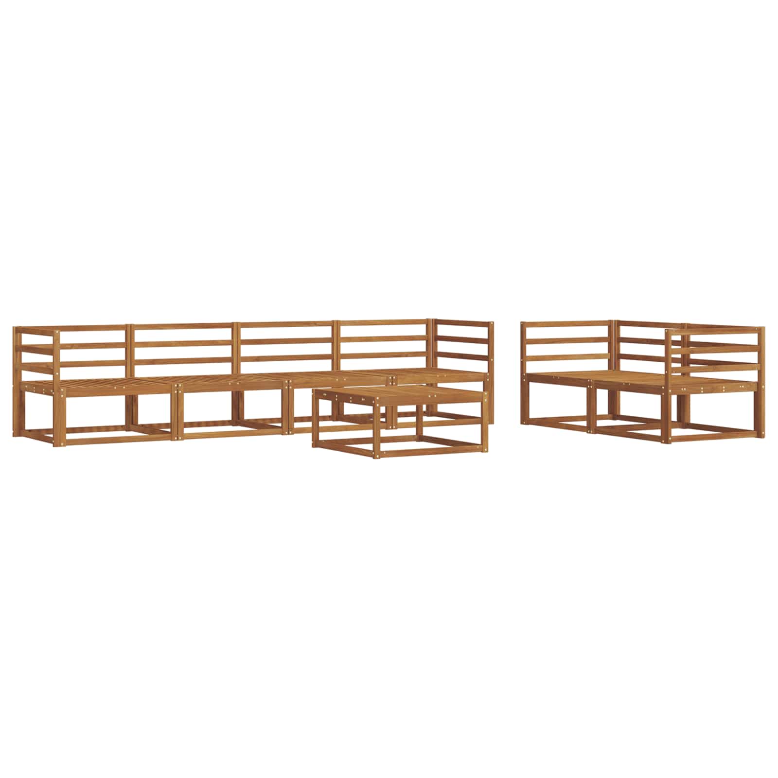 Outdoor-Sofagarnitur 7 pcs Natur Massivholz Akazie
