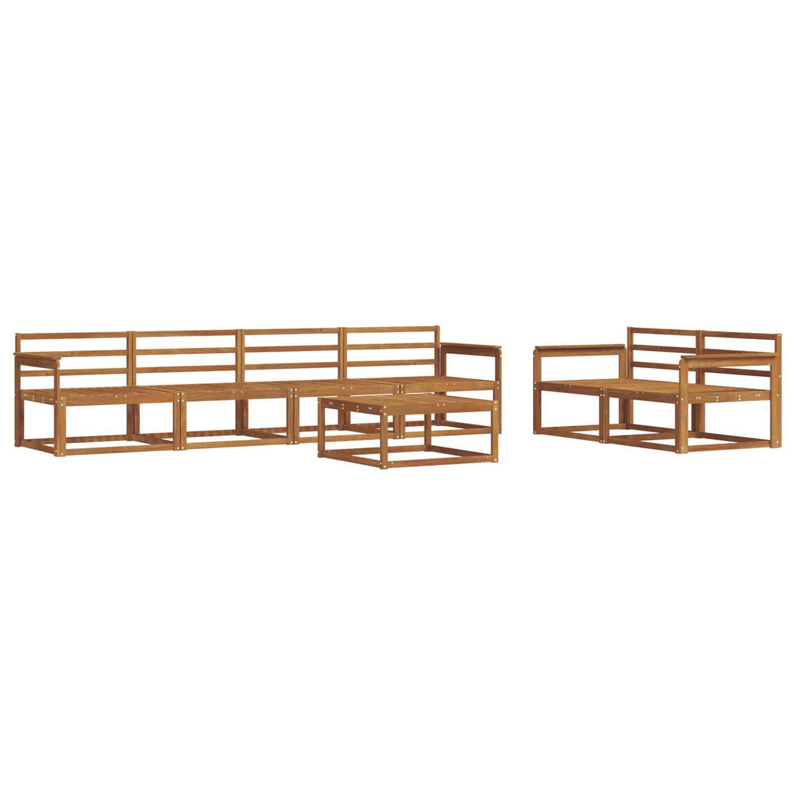 Outdoor-Sofagarnitur 7 pcs Natur Massivholz Akazie