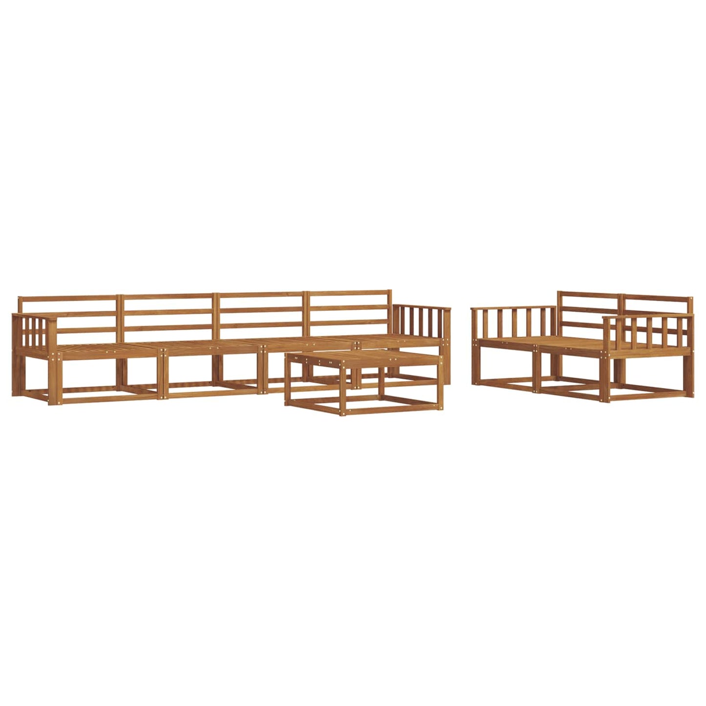Outdoor-Sofagarnitur 7 pcs Natur Massivholz Akazie