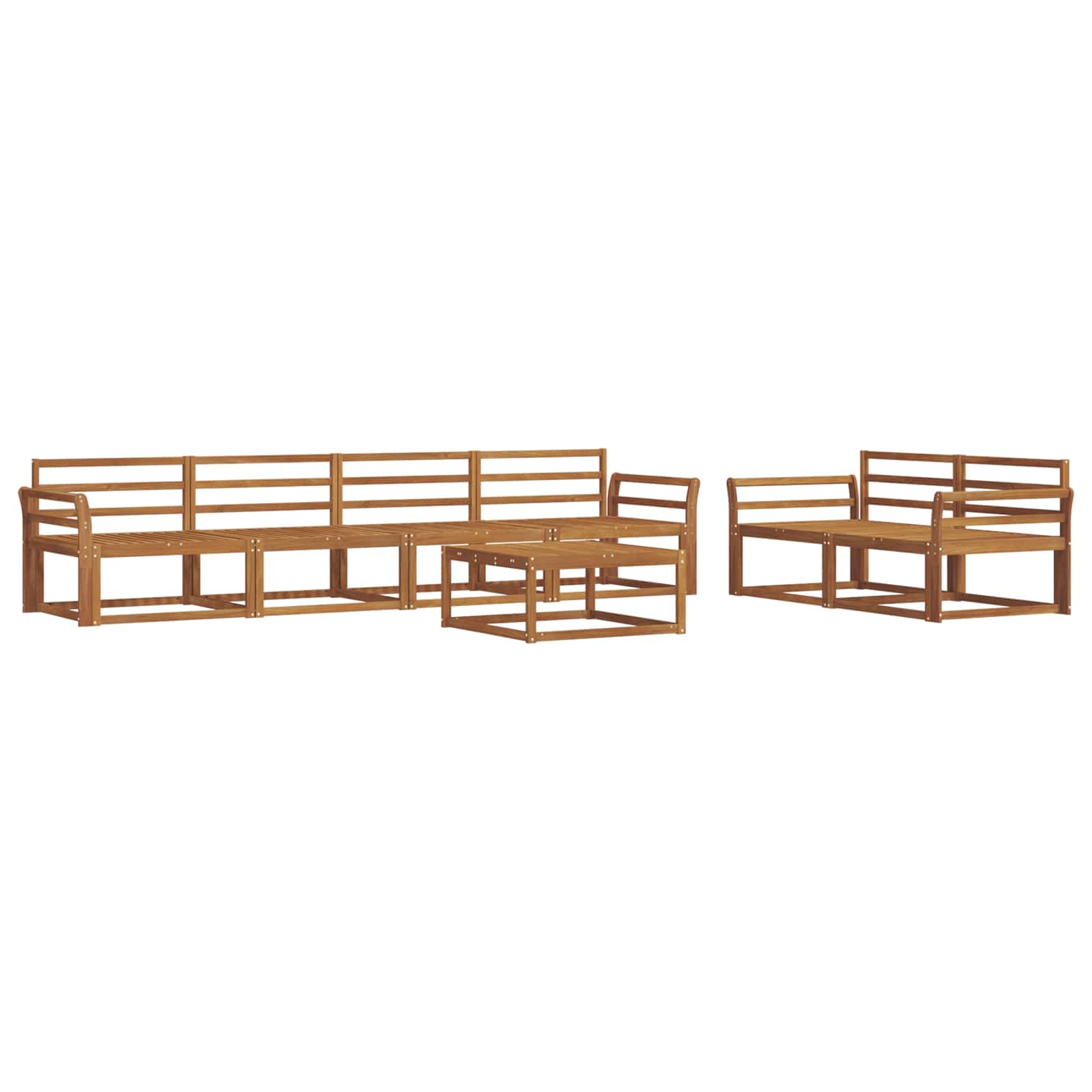 Outdoor-Sofagarnitur 7 pcs Natur Massivholz Akazie