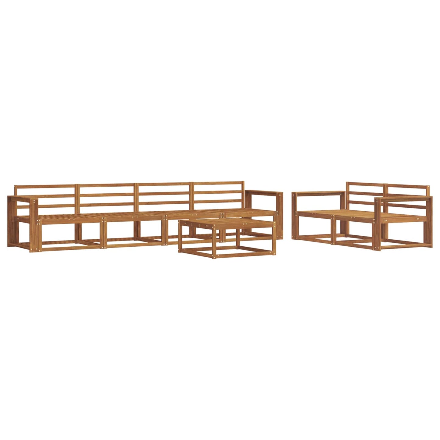 Outdoor-Sofagarnitur 7 pcs Natur Massivholz Akazie