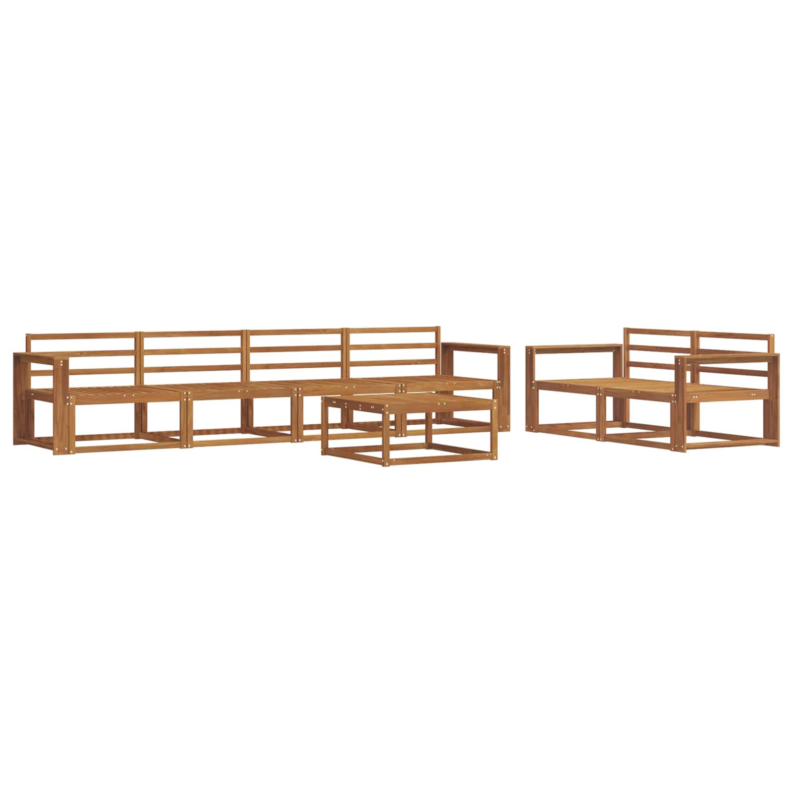 Outdoor-Sofagarnitur 7 pcs Natur Massivholz Akazie