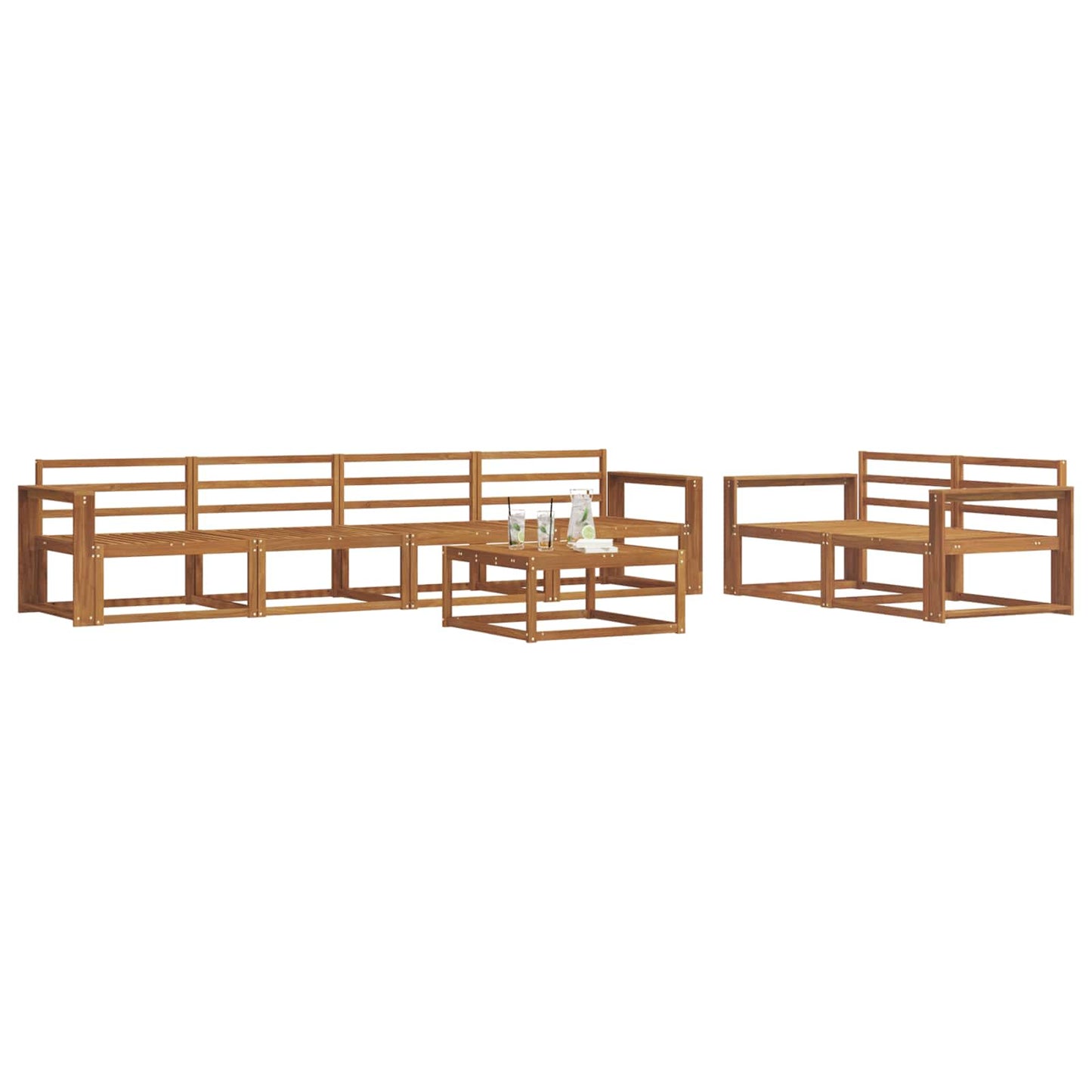 Outdoor-Sofagarnitur 7 pcs Natur Massivholz Akazie