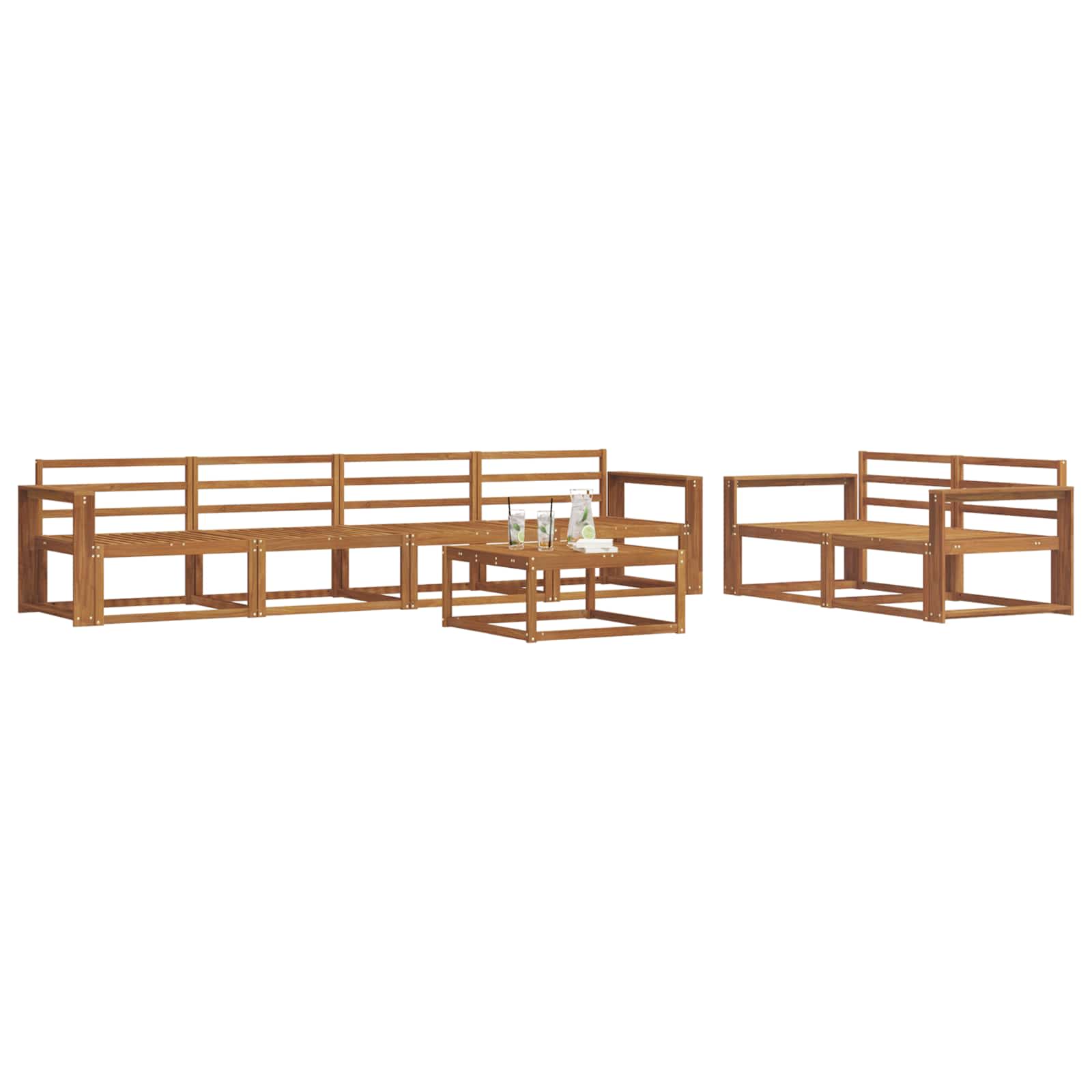 Outdoor-Sofagarnitur 7 pcs Natur Massivholz Akazie