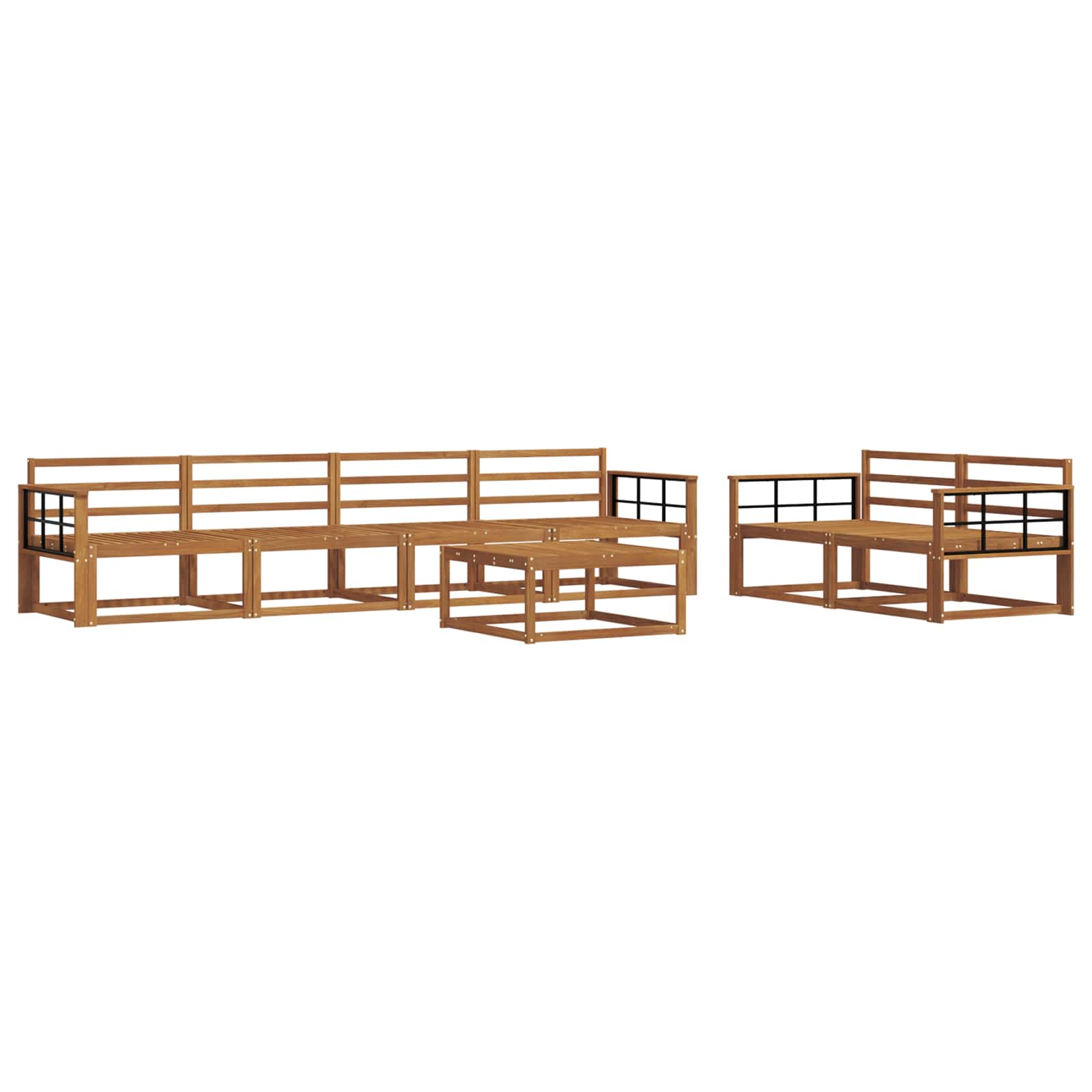 Outdoor-Sofagarnitur 7 pcs Natur Massivholz Akazie