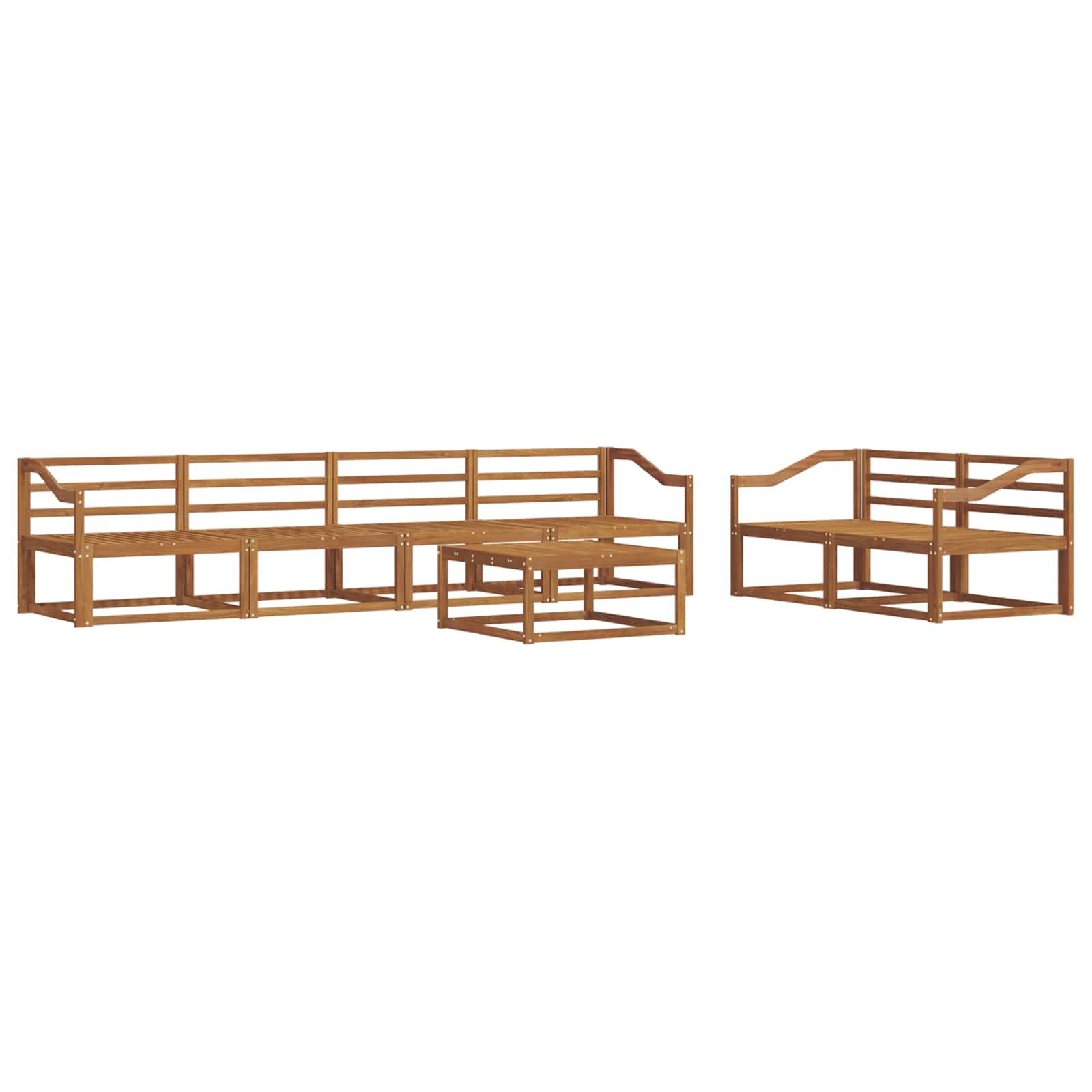 Outdoor-Sofagarnitur 7 pcs Natur Massivholz Akazie