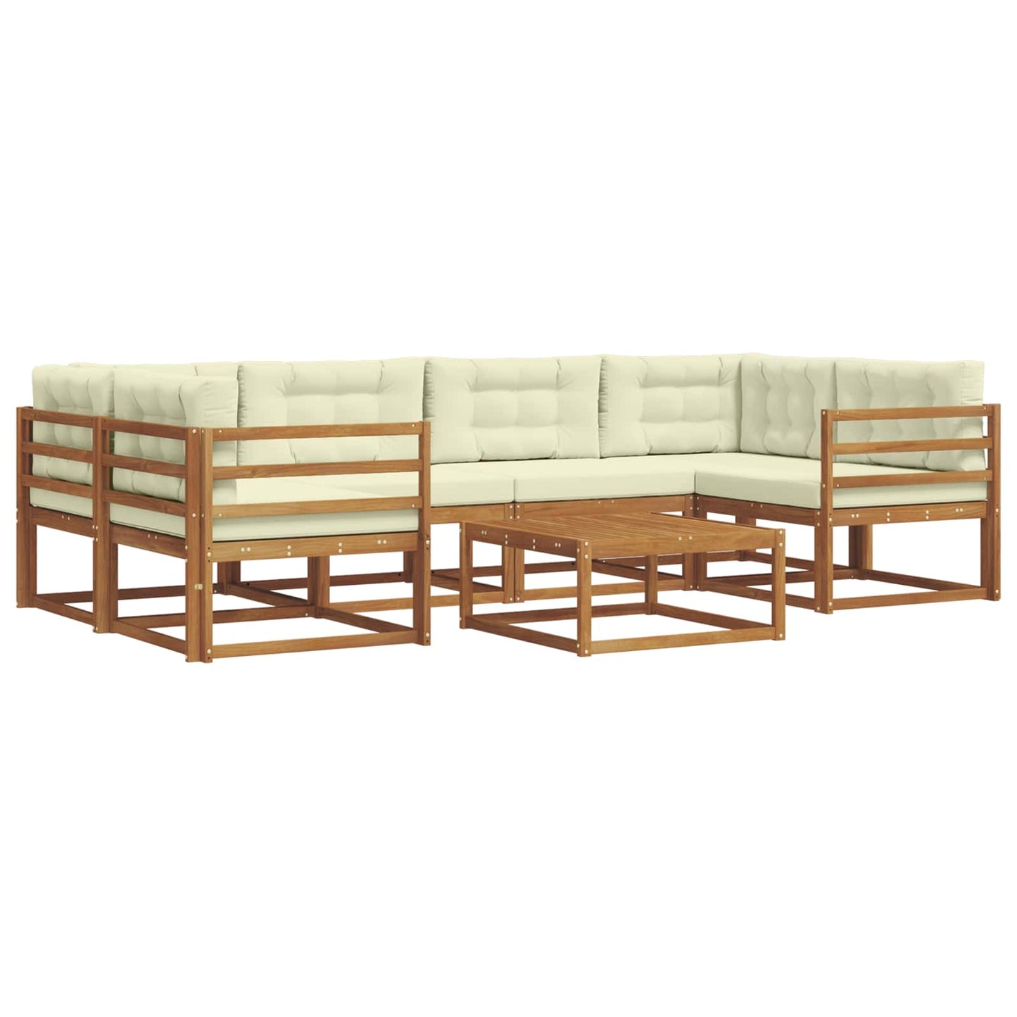 Outdoor-Sofagarnitur 7 pcs Natur und Creme