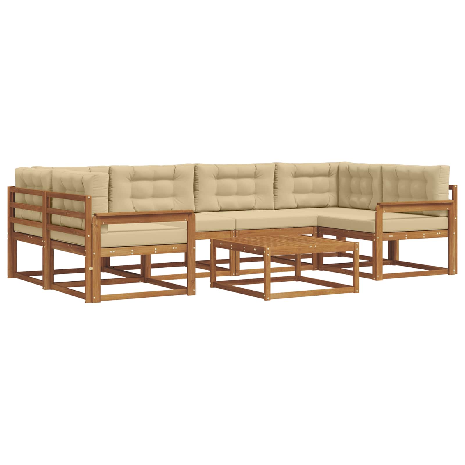 Outdoor-Sofagarnitur 7 pcs Natur und Beige